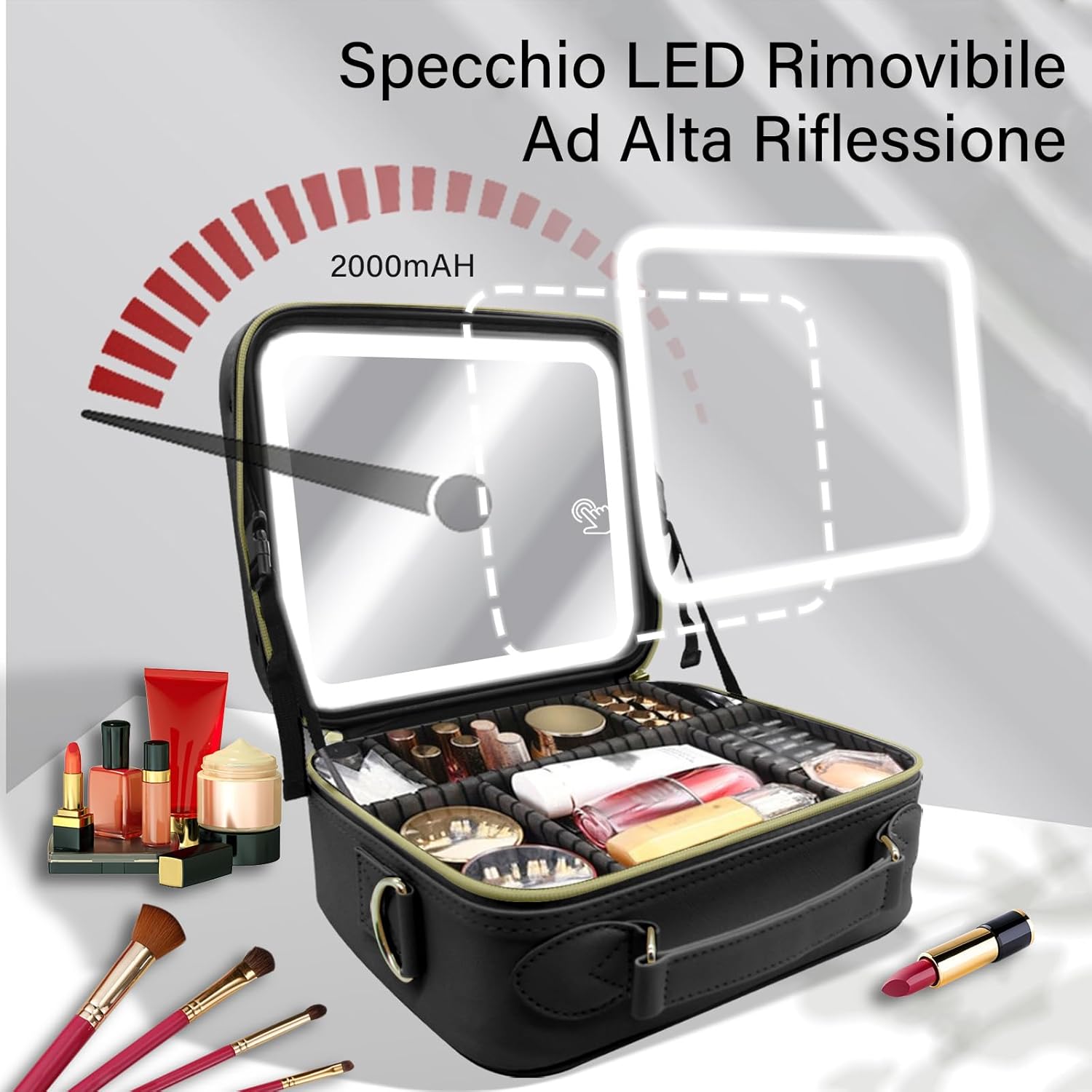 Trousse de maquillage professionnelle avec miroir LED : l'organisateur cosmétique idéal pour les femmes en déplacement – Image 6