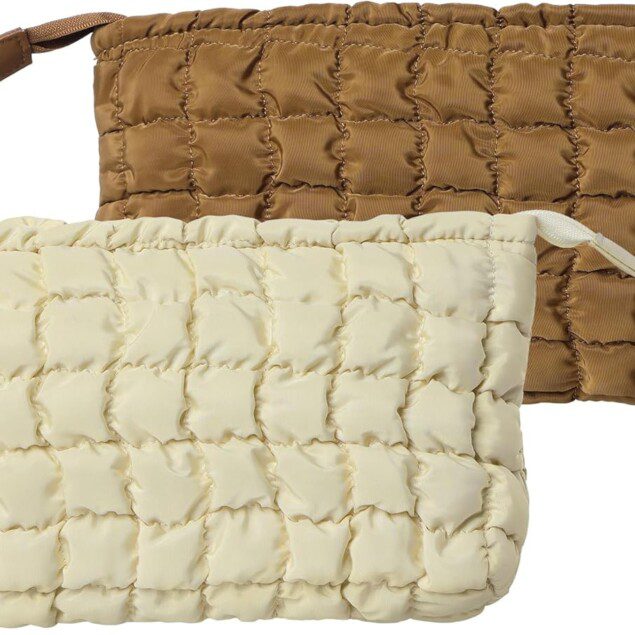 Trousse de toilette pour femme : élégance et organisation en voyage avec un lot de 2 trousses matelassées