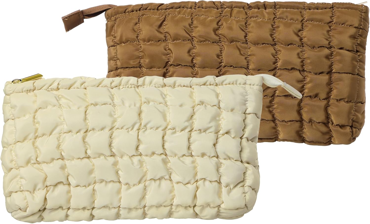 Trousse de toilette pour femme : élégance et organisation en voyage avec un lot de 2 trousses matelassées