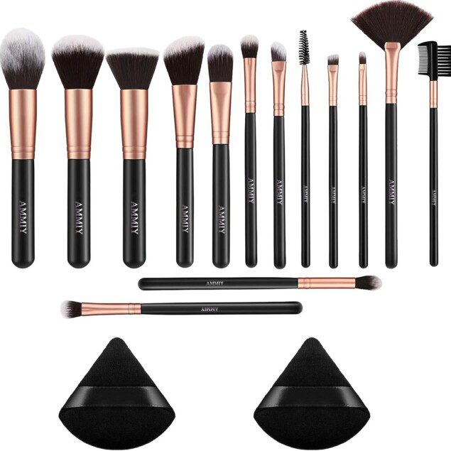 Pinceaux de maquillage rose doré : set complet de 14 pièces pour un teint parfait et des yeux sublimés