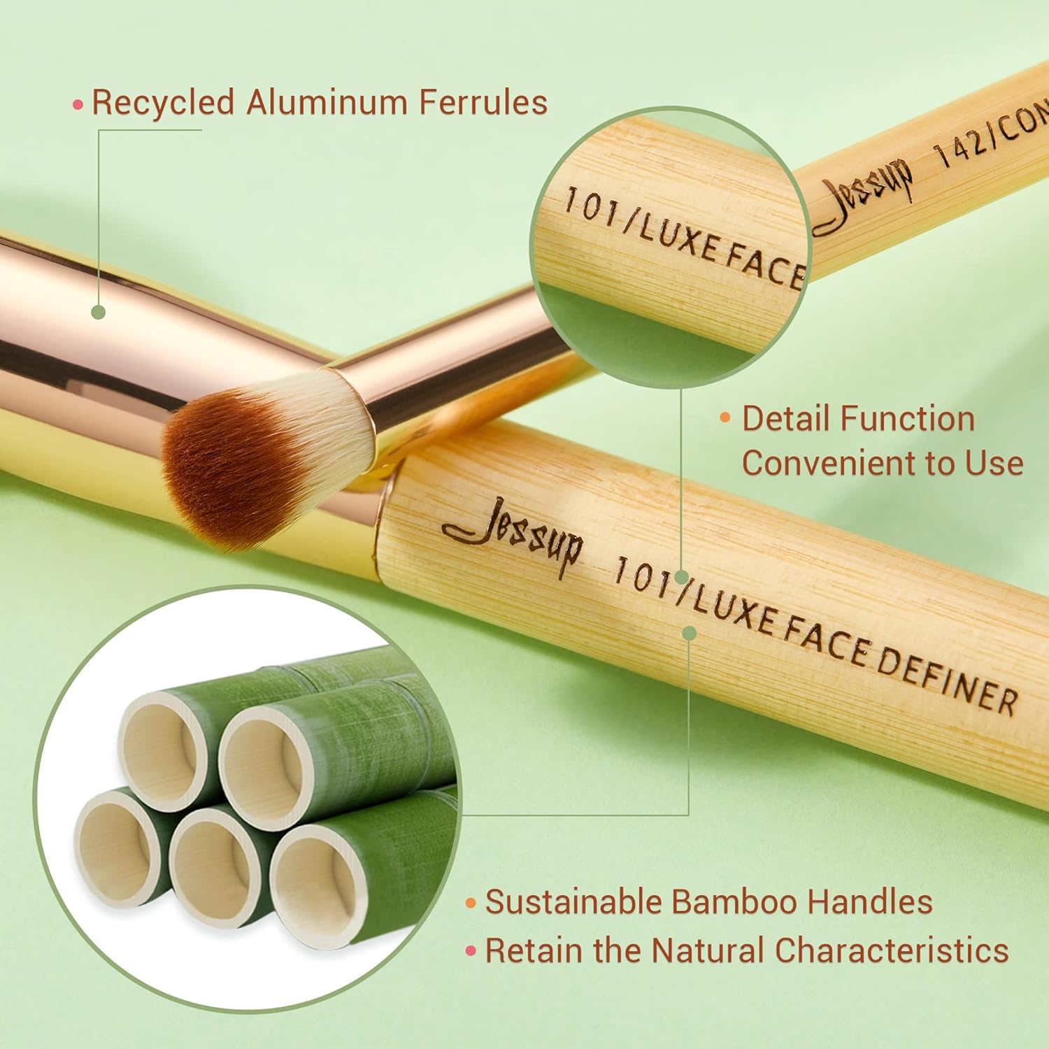 Pinceaux de maquillage professionnels en bambou : le set idéal pour les passionnées de beauté – Image 4
