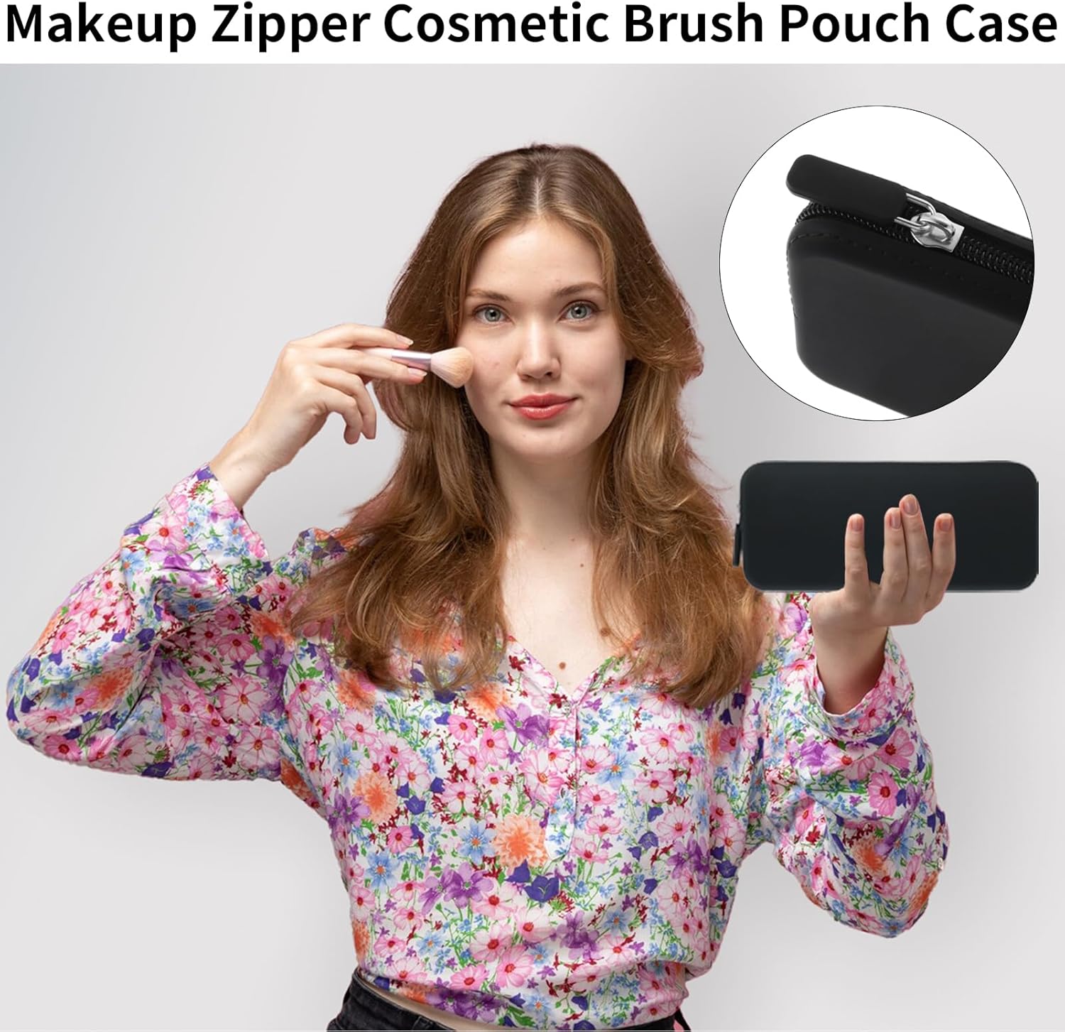 Pochette zippée pour pinceaux de maquillage : le rangement idéal pour femmes, pratique et élégant – Image 2
