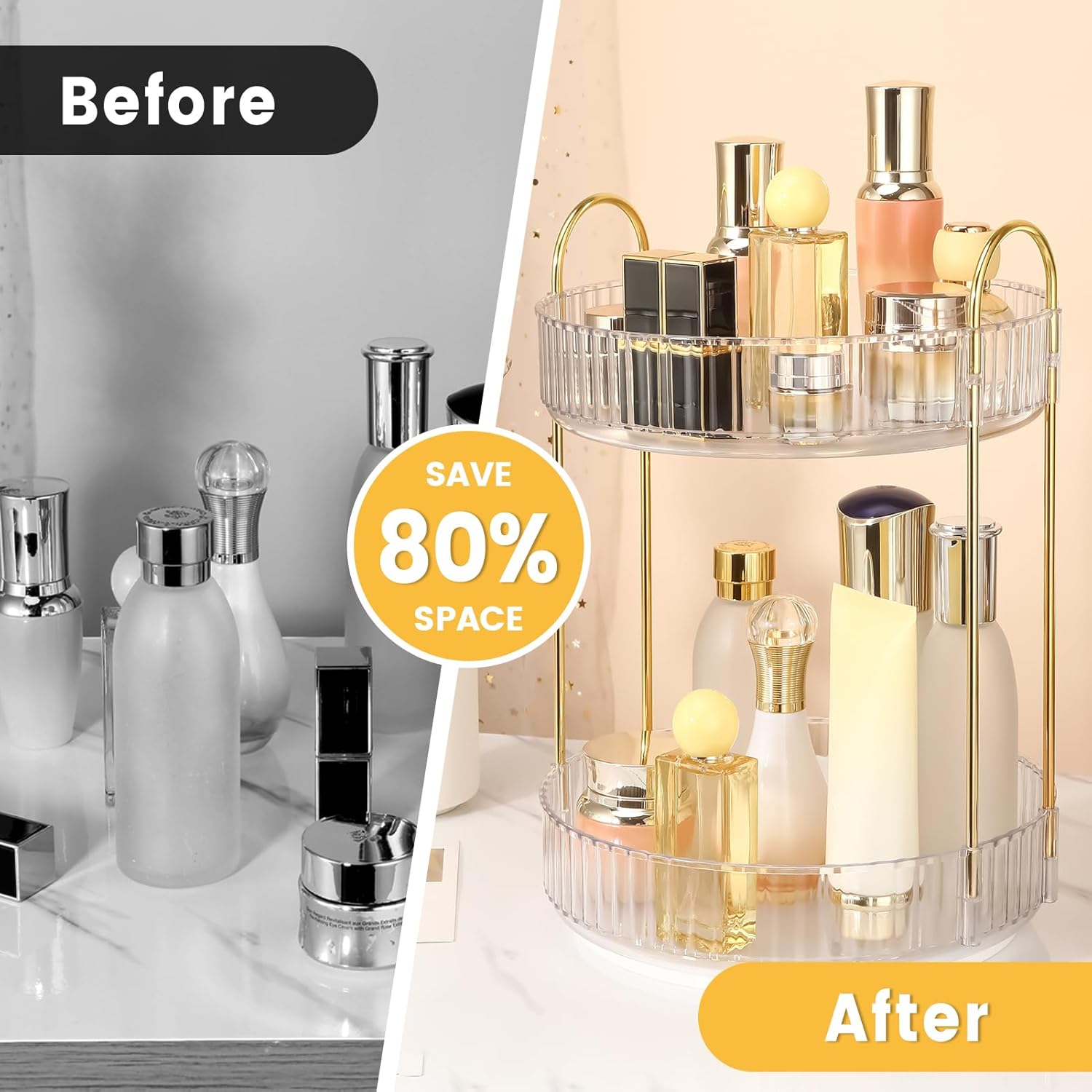 Organisateur de maquillage rotatif 360° : le rangement parfait pour votre coiffeuse et salle de bain – Image 5