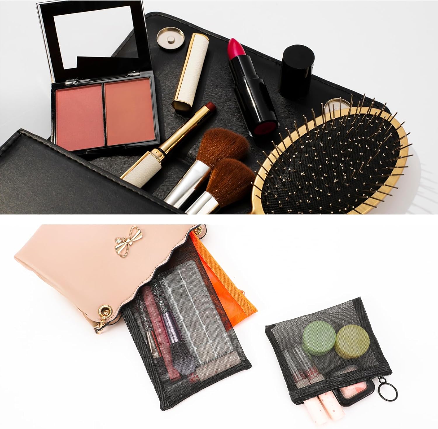 Petites trousses de maquillage : idéal pour les femmes en déplacement, rangement pratique et élégant – Image 4