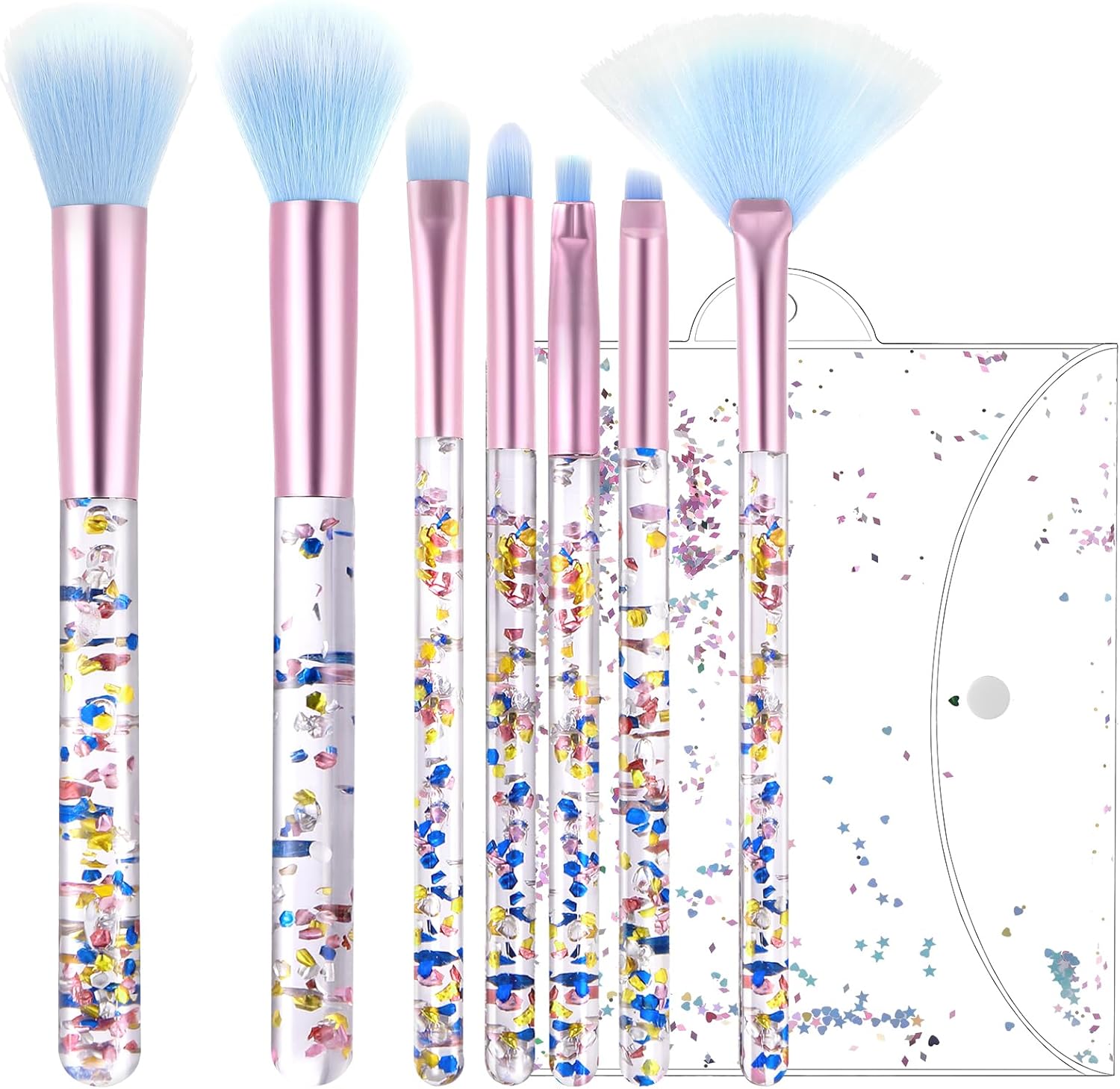 Pinceaux de maquillage en cristal : 7 pièces irrésistibles pour les enfants Transformez l'application de maquillage avec des pinceaux étincelants pour un look parfait – Image 8