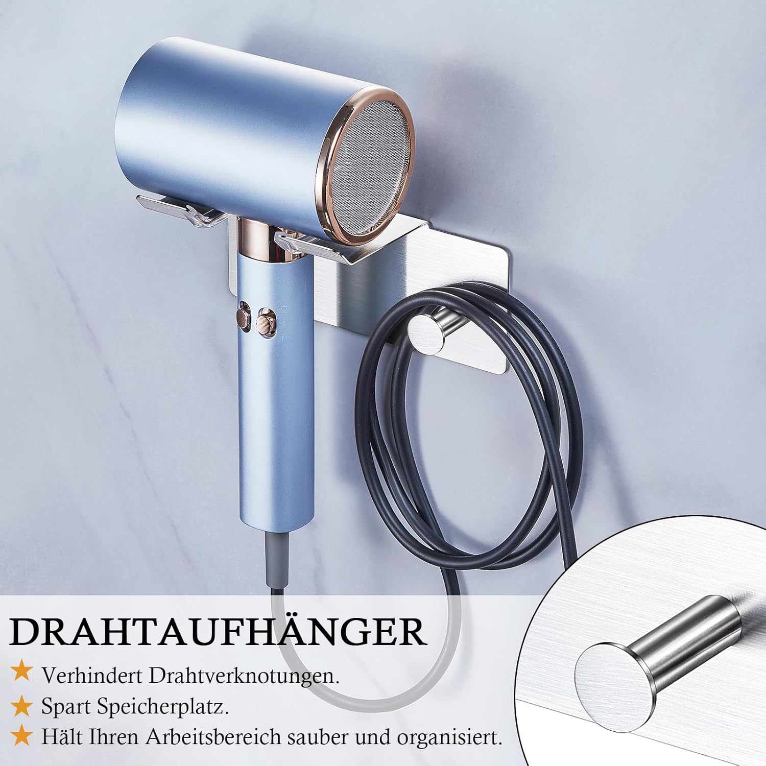 Porte sèche cheveux mural : l’accessoire indispensable pour une salle de bain ordonnée et moderne – Image 3