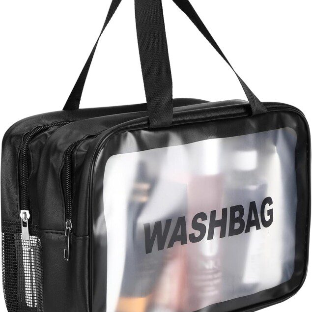 Trousse de maquillage transparente et imperméable : le sac de voyage idéal pour les femmes adultes