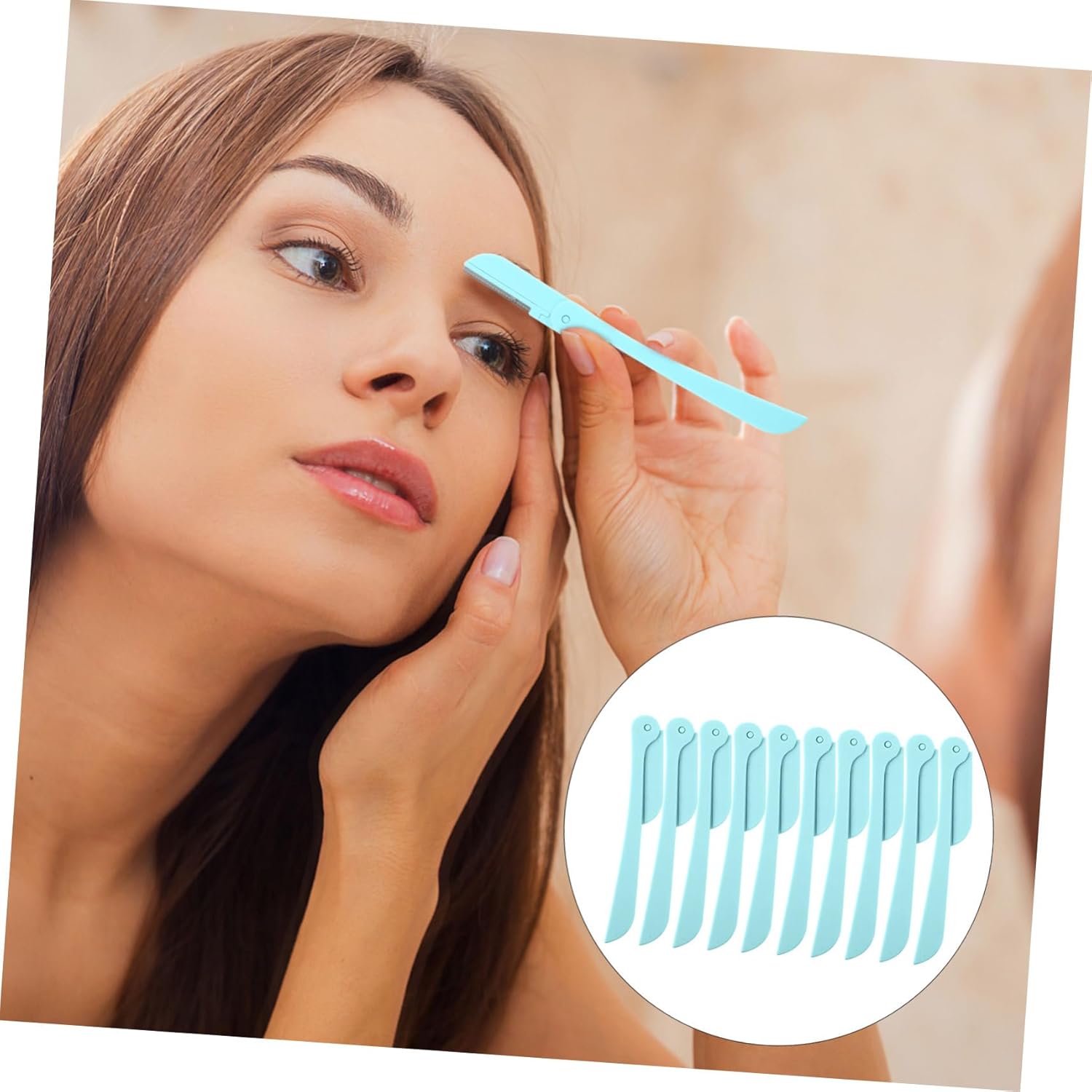 Rasoirs sourcils pliables en acier inoxydable : 10 pièces pour un épilage précis et sécurisé Profitez d'une tondeuse visage multifonction au design ergonomique pour une peau protégée – Image 7