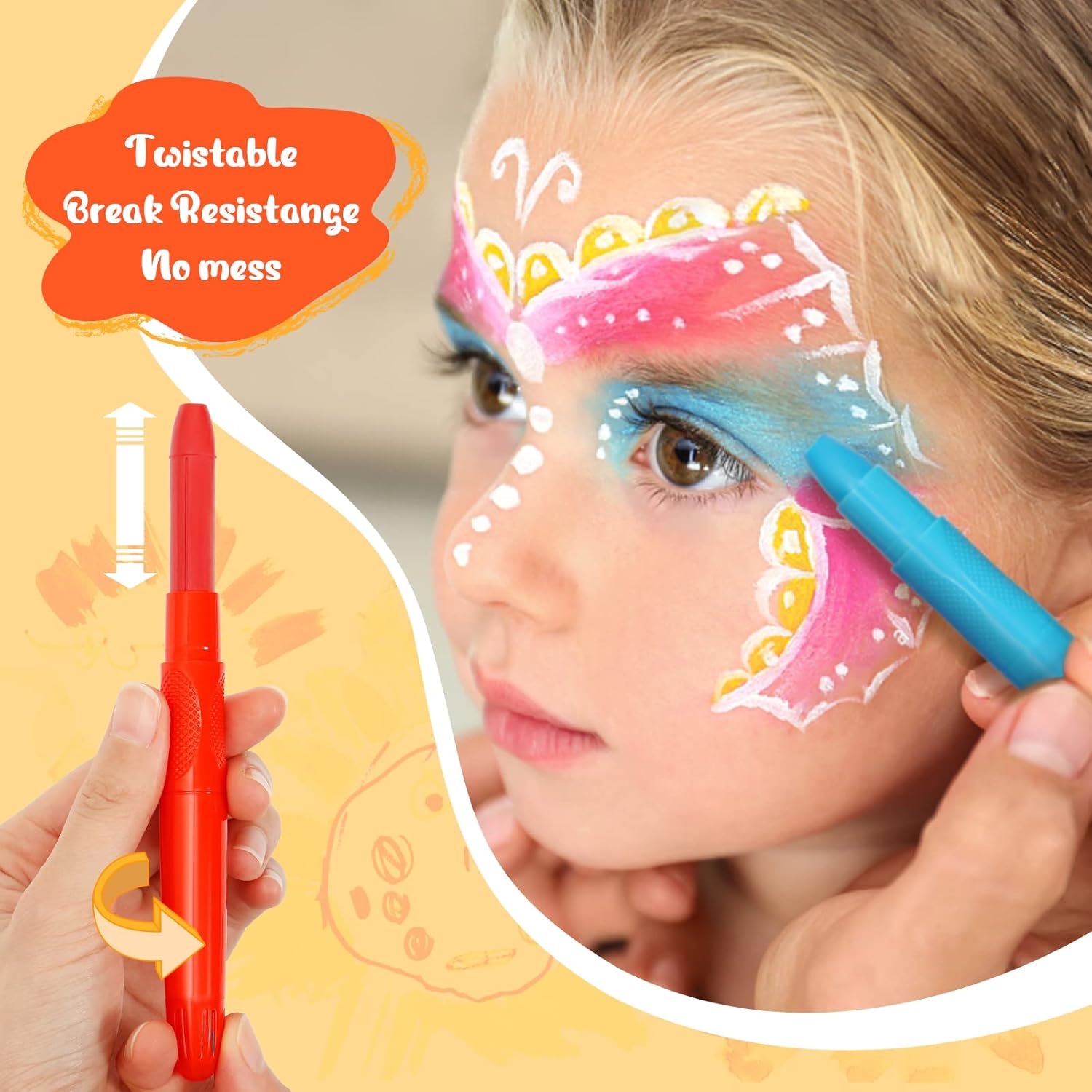 Peinture visage bio pour enfants : kit de 14 couleurs pour un carnaval créatif et sans danger – Image 3