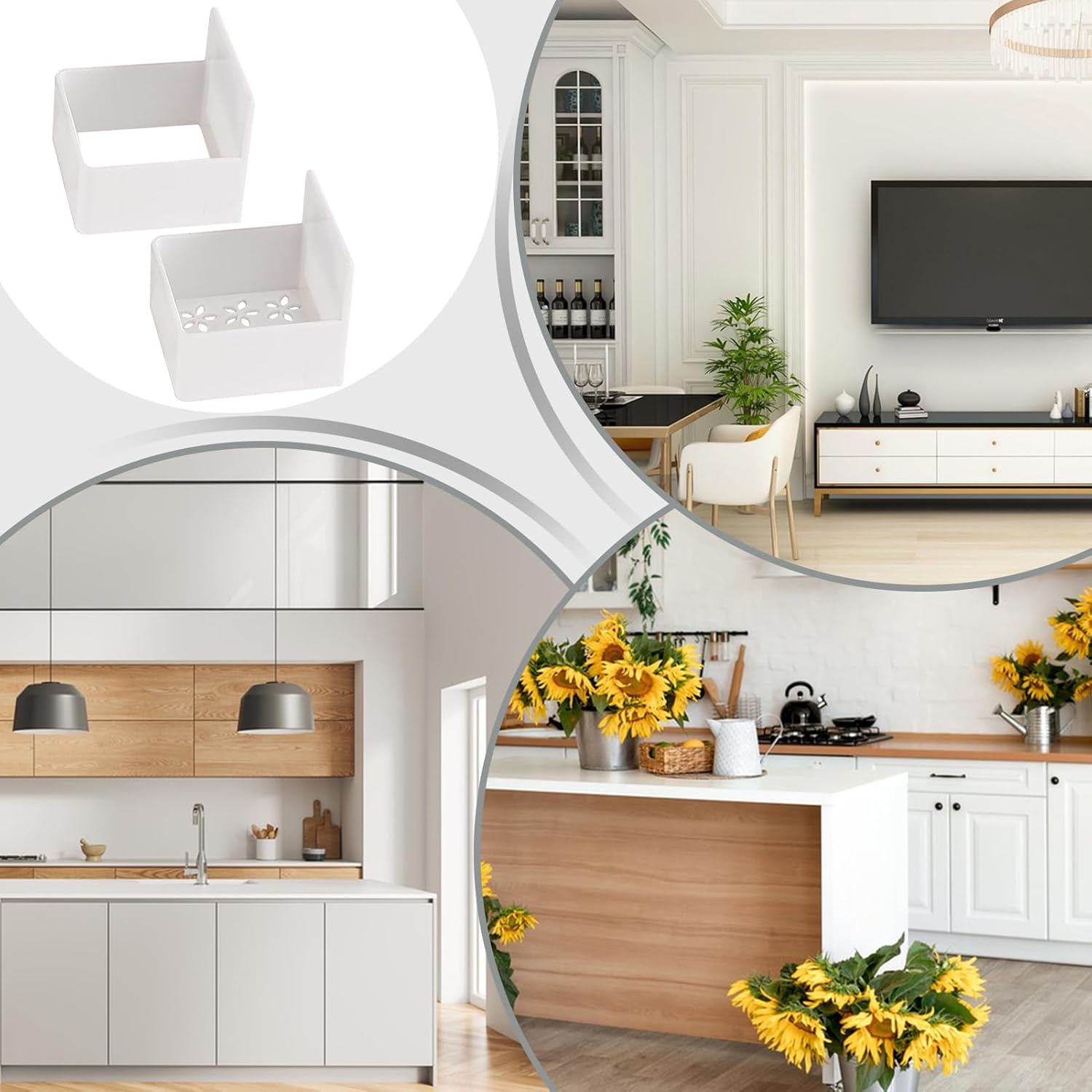 Organisateur de film alimentaire : support mural pratique pour cuisine et salle de bain Étagères adhésives sans perçage pour un rangement élégant et efficace – Image 4
