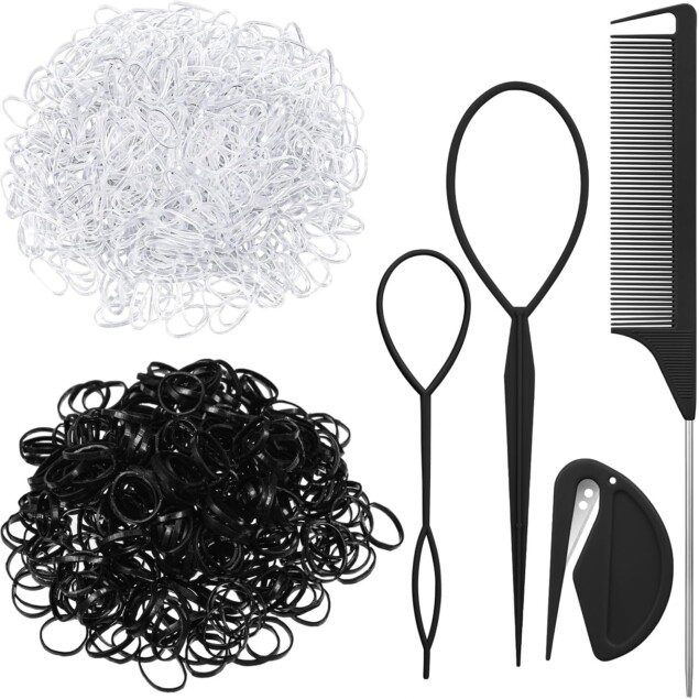 Élastiques à Cheveux Noirs: 2000 Pièces Incontournables