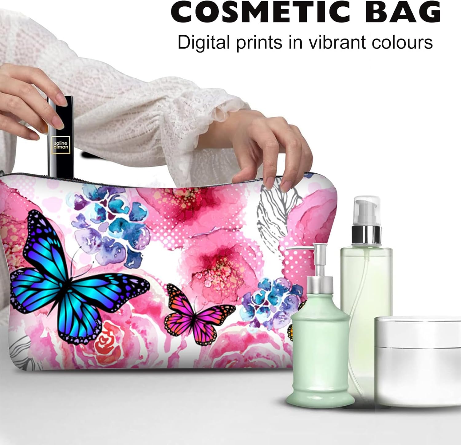 Trousse de toilette femme : élégante trousse de maquillage en papillon pour un voyage pratique et stylé – Image 3