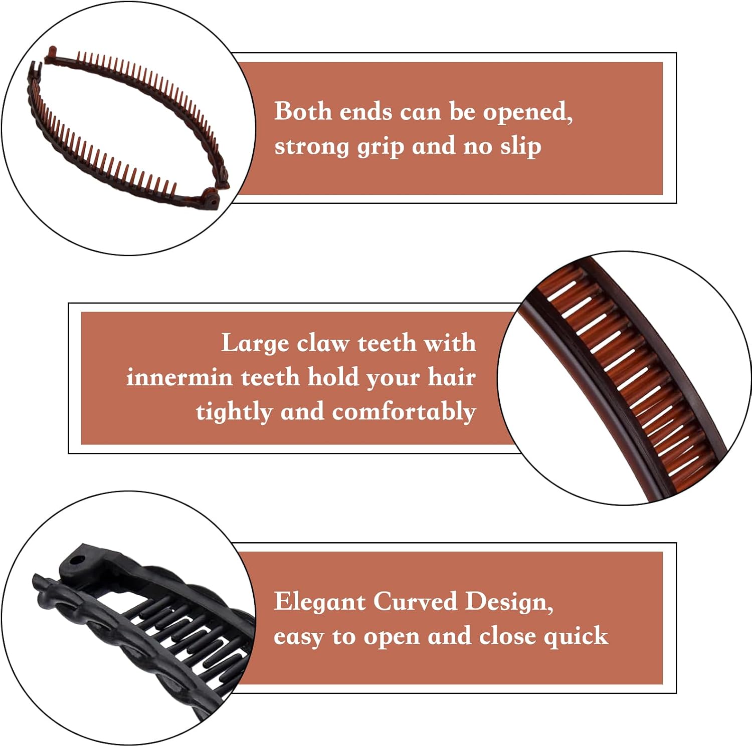 Pinces à cheveux banane : 3 pièces vintage élégantes pour femmes, l'accessoire de beauté idéal pour un style raffiné – Image 4