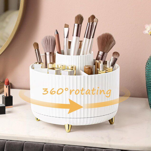 Organisateur de maquillage rotatif 360 degrés : la solution idéale pour les passionnées de beauté