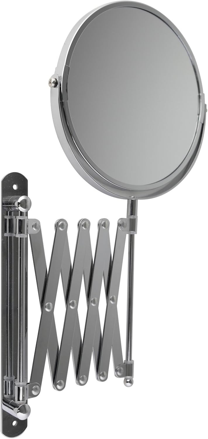Miroir mural grossissant pour un maquillage parfait : découvrez le modèle rond chromé de 17 cm – Image 2