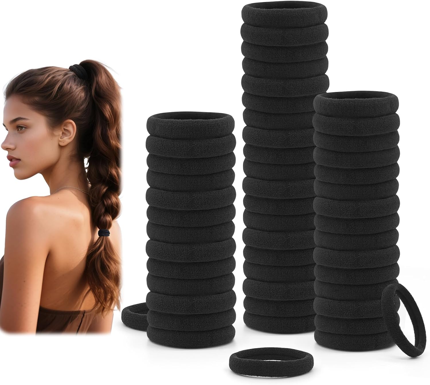 Élastiques à cheveux : 50 chouchous noirs pour femmes et hommes, l’attache idéale pour une queue de cheval élégante