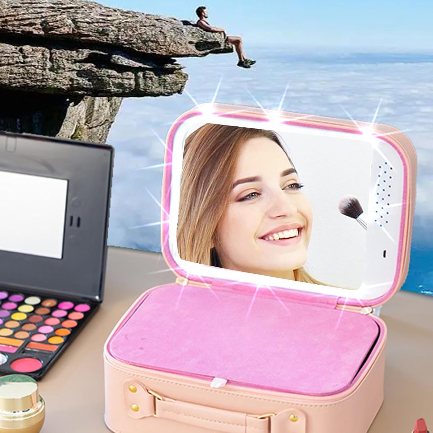Trousse de maquillage étanche avec miroir et lumière : la solution idéale pour les passionnées de cosmétiques en voyage – Image 5