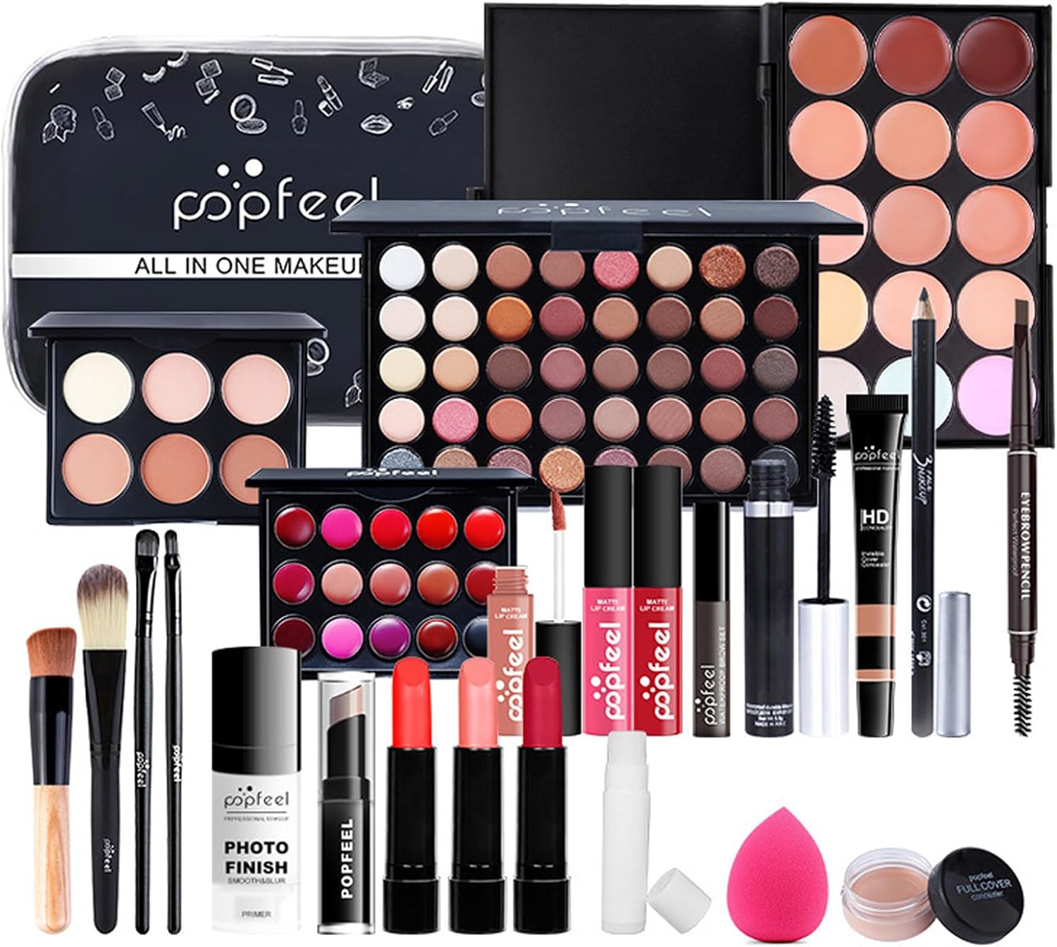 Ensemble de maquillage complet pour femmes : kit de démarrage idéal pour un look parfait en voyage