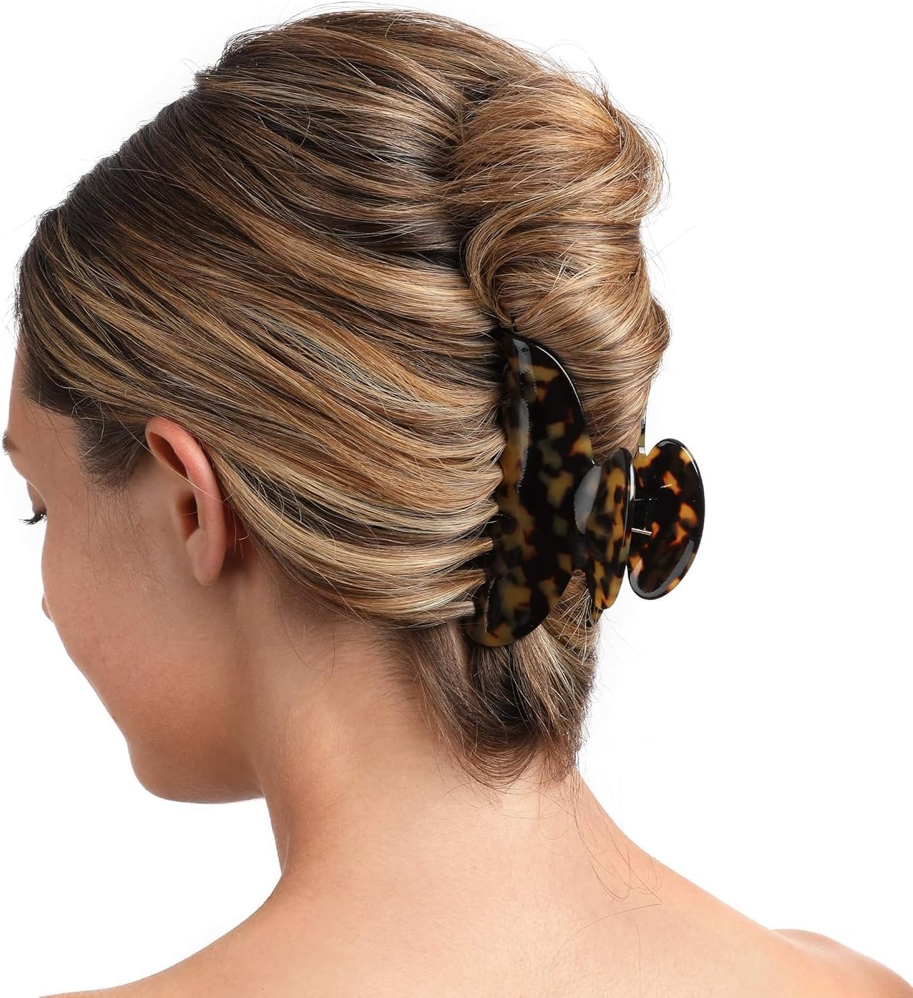 Pinces à cheveux résistantes : lot de 3 barrettes griffes en plastique noir et léopard pour femmes élégantes – Image 6