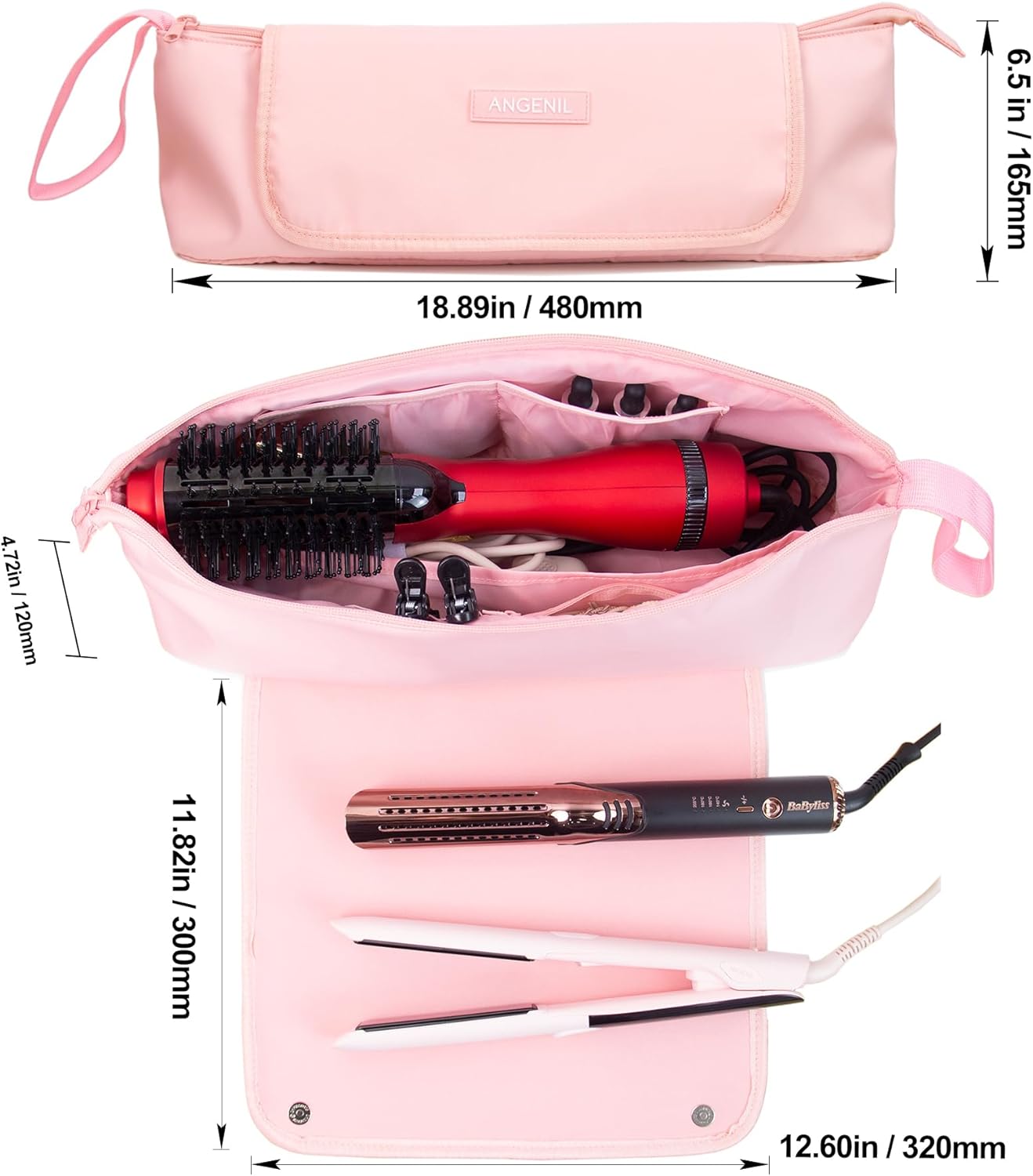 Sac de voyage 2 en 1 résistant à la chaleur : pour les passionnés de coiffure, un rangement sécurisé et élégant pour vos appareils et accessoires – Image 4