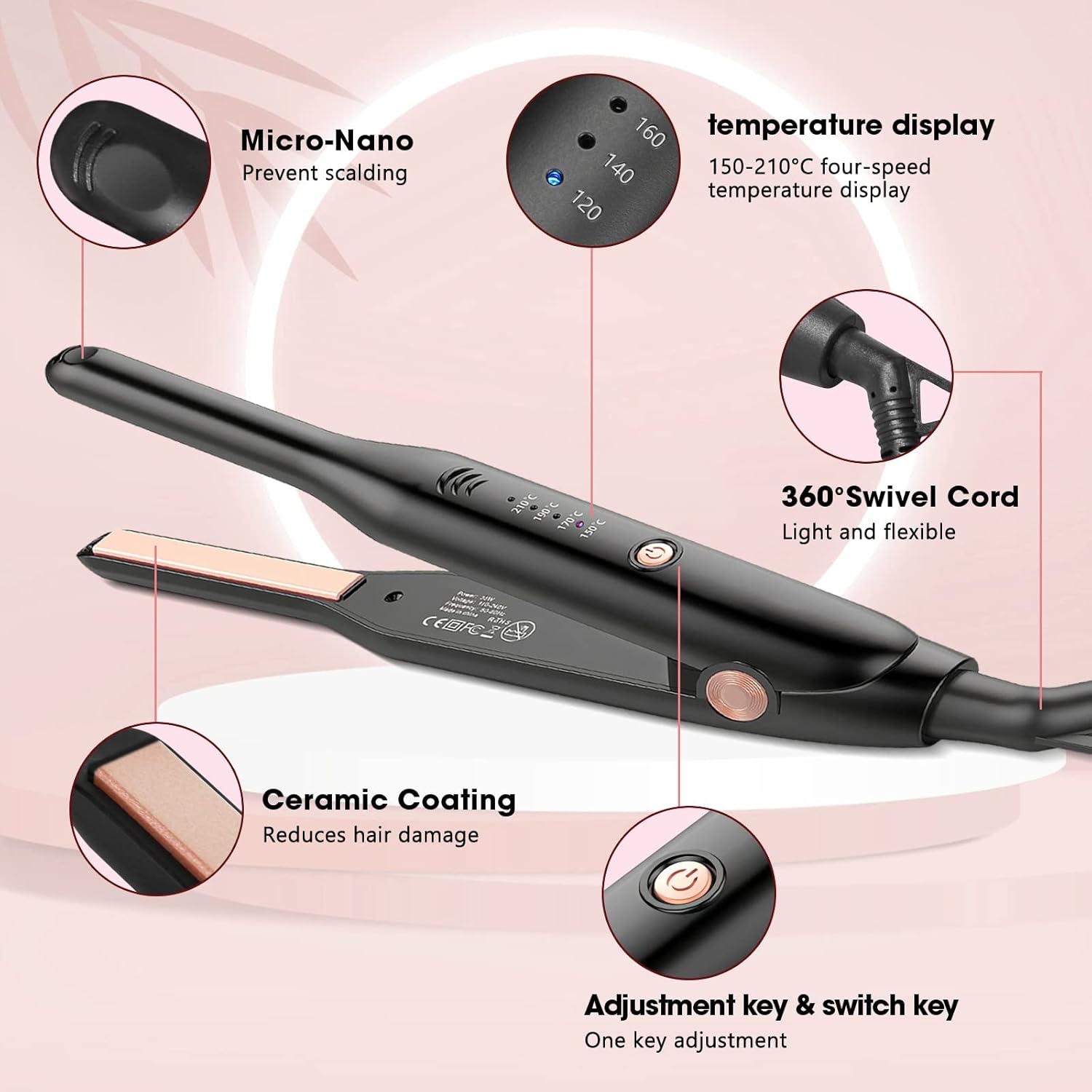 Mini lisseur pour cheveux courts : l'outil 2 en 1 indispensable pour un lissage parfait en toute simplicité – Image 2