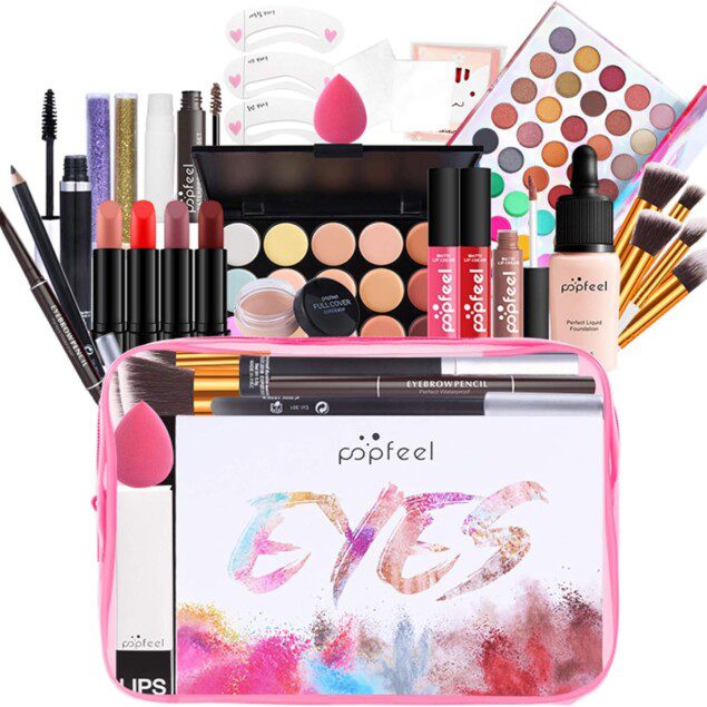Kit de maquillage complet : le coffret idéal pour les passionnées de beauté Découvrez le cadeau parfait pour Noël avec ombres à paupières, rouge à lèvres, pinceaux et bien plus encore !