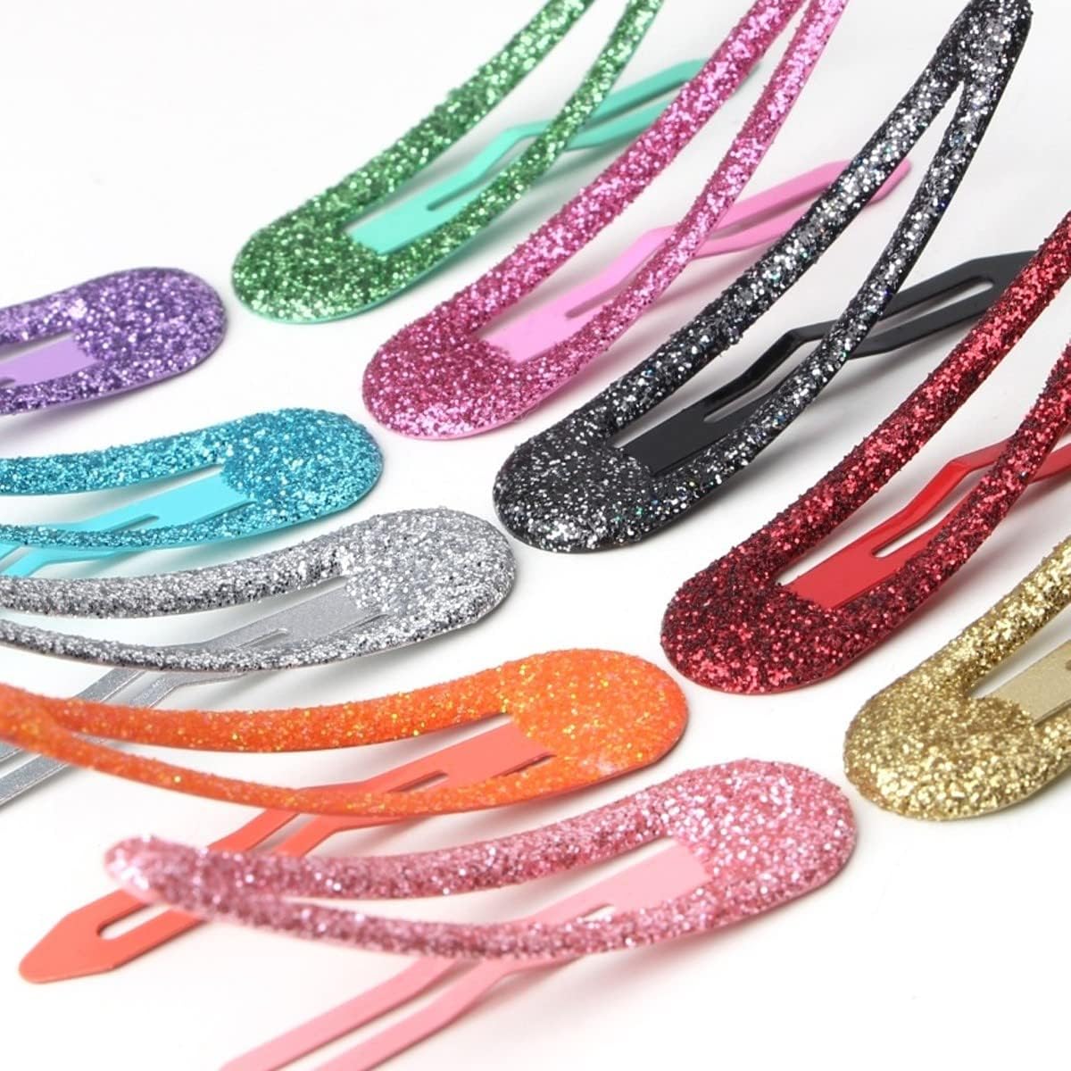 Clips à cheveux en métal coloré : des barrettes pailletées pour briller au quotidien Accessoires de coiffure élégants pour filles et femmes, 12 pièces orange – Image 5