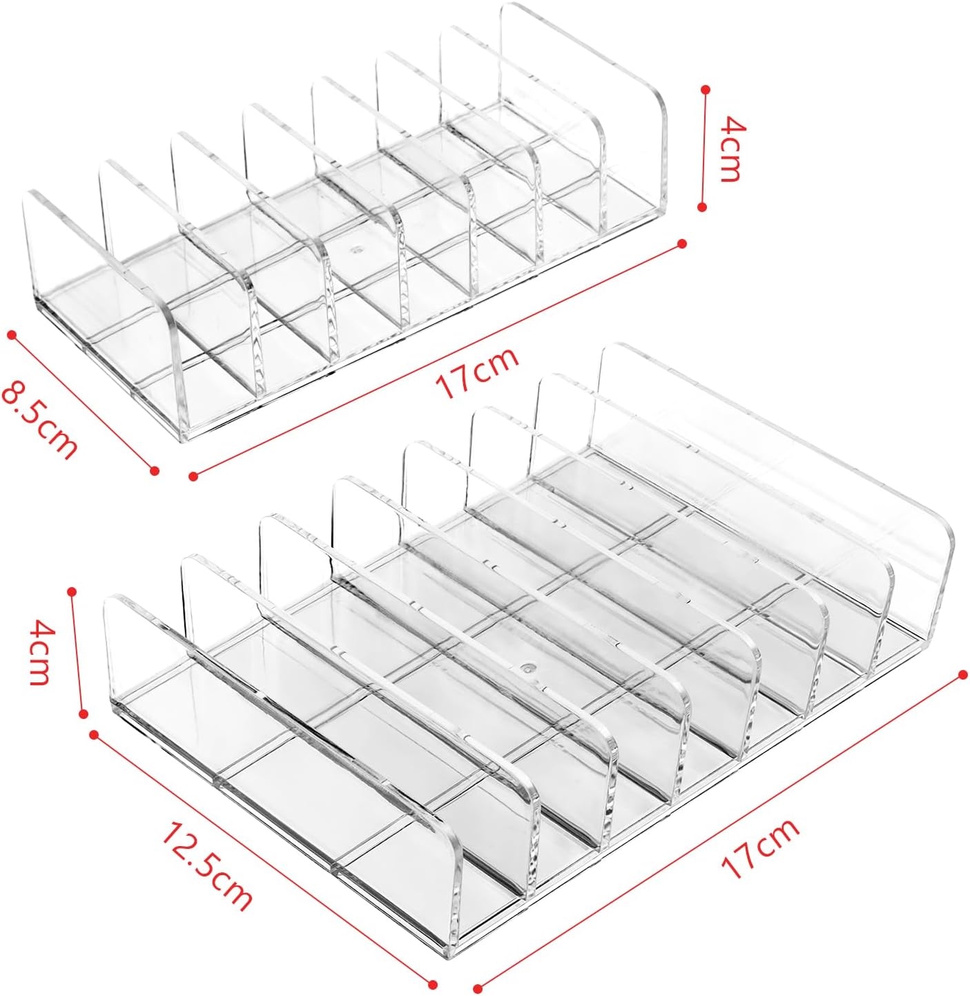 Rangement Élégant pour Palettes de Maquillage Organisateur 2 Pièces avec 7 Compartiments – Image 2