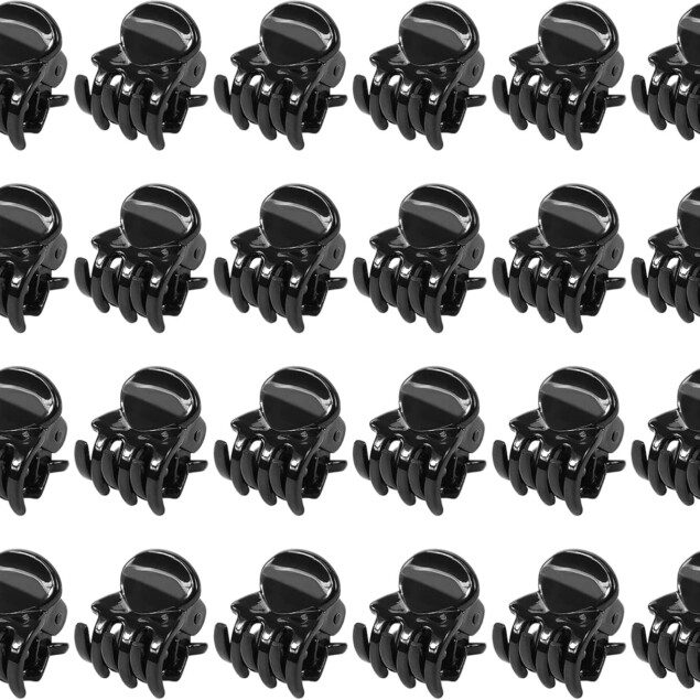 Pinces à cheveux noires : 24 mini griffes antidérapantes pour filles et femmes Idéales pour un maintien parfait et un style élégant au quotidien