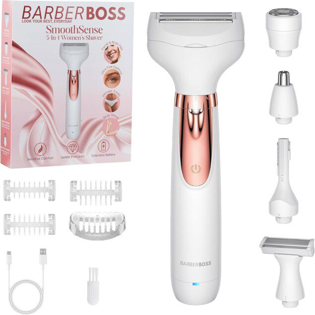 Rasoir électrique BarberBoss 5-en-1 pour femme - Épilation facile