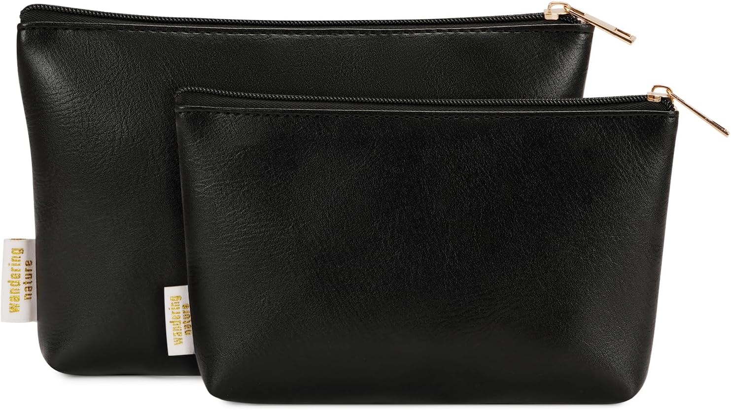 Petit pochette et trousse de maquillage : l'ensemble idéal pour voyage en cuir végétalien