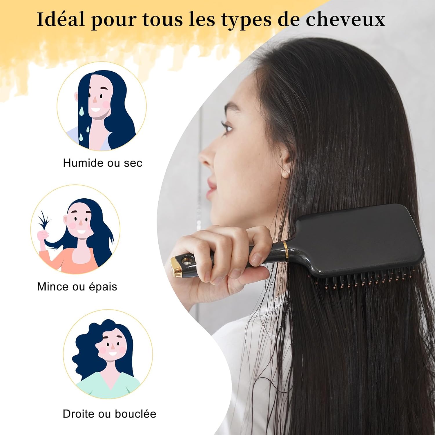 Brosse démêlante SHINLEA : l'alliée parfaite pour les femmes souhaitant un brushing lissant sans emmêlement ni casse – Image 6