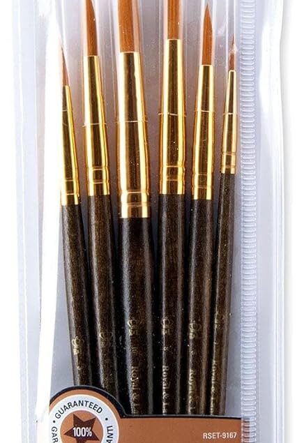 Pinceaux ronds Taklon Or : le set parfait de 6 pièces pour les artistes exigeants