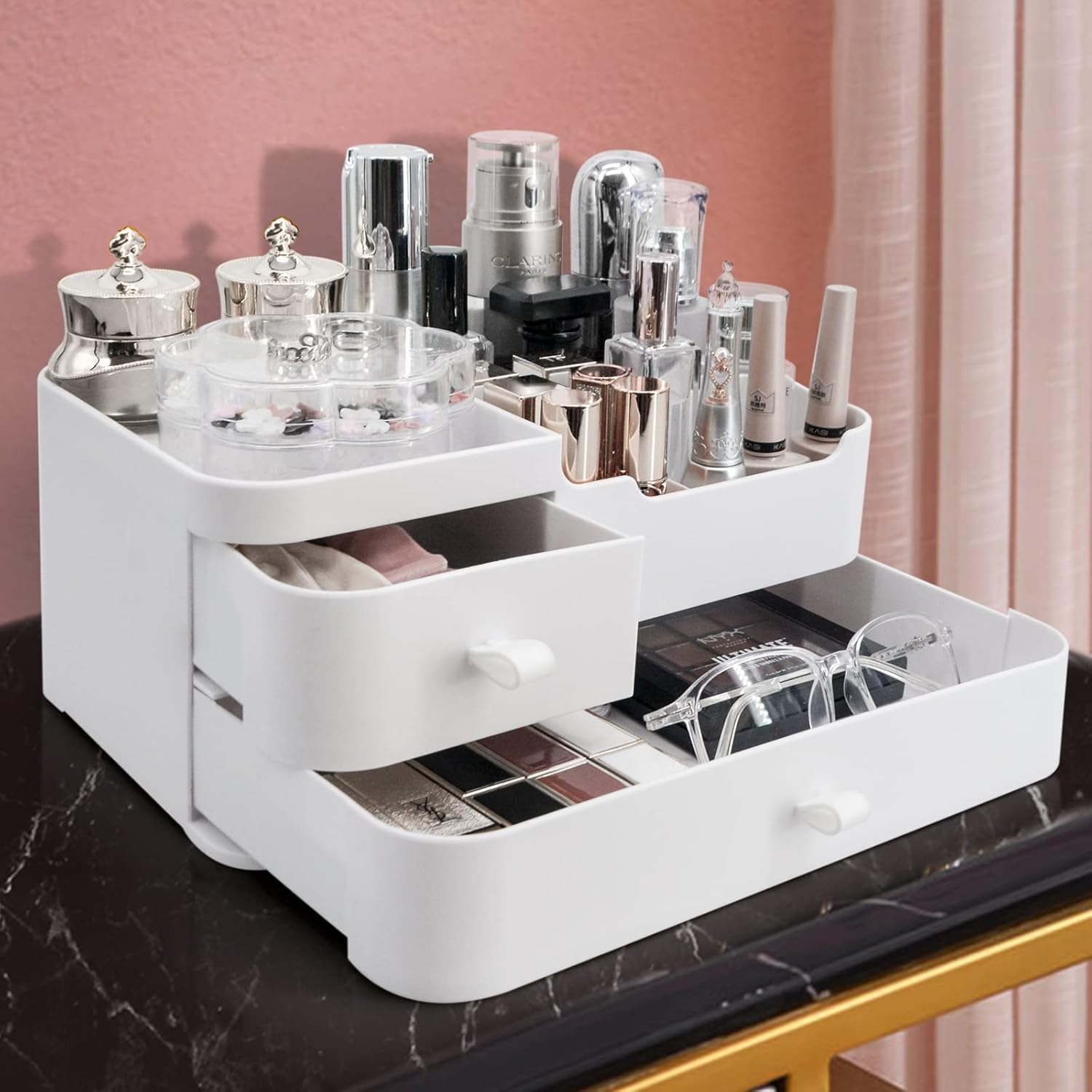 Rangement maquillage : boîte organisateur tiroir pour salle de bain, idéale pour vos produits de beauté et cosmétiques – Image 8