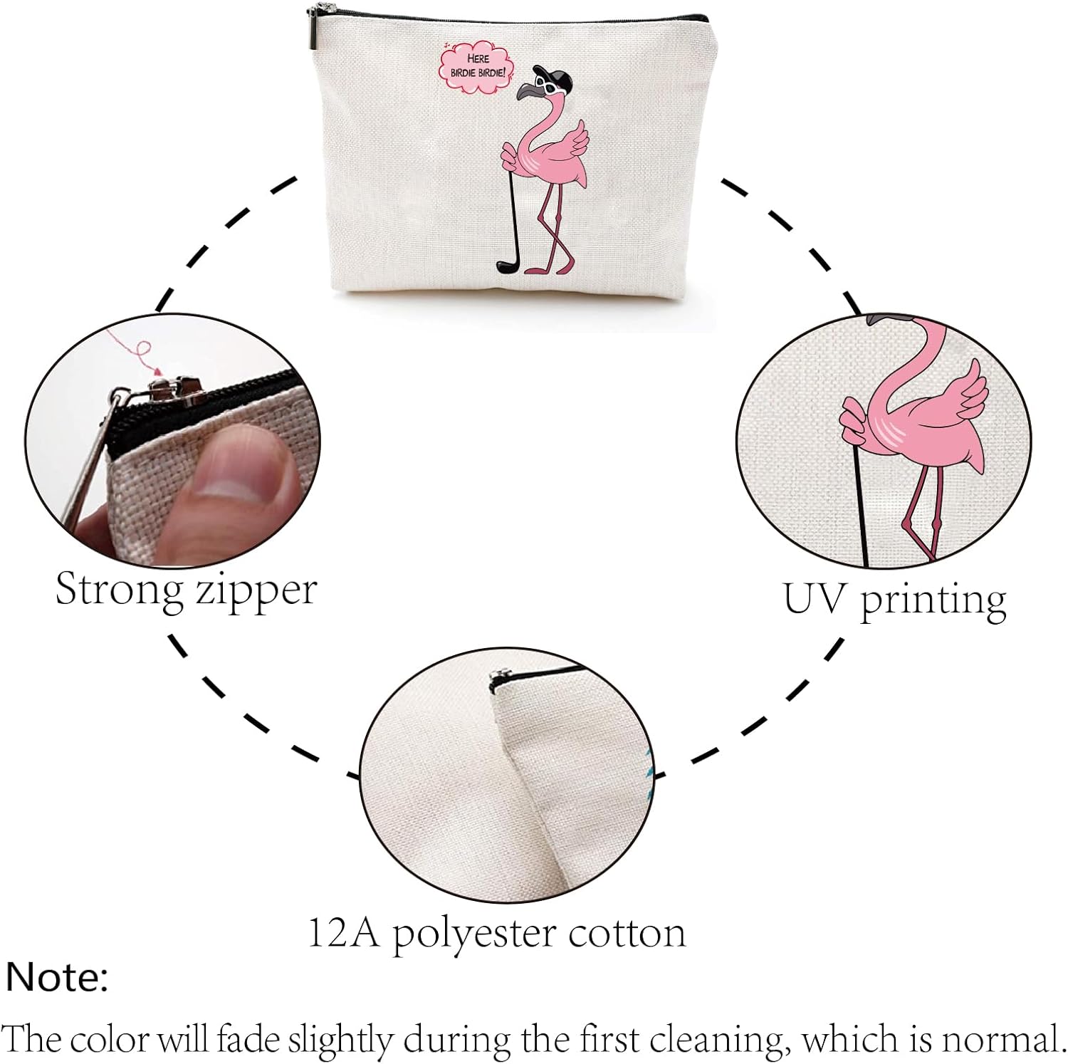 Trousse maquillage motif flamant rose : l'accessoire indispensable pour les femmes en voyage – Image 4
