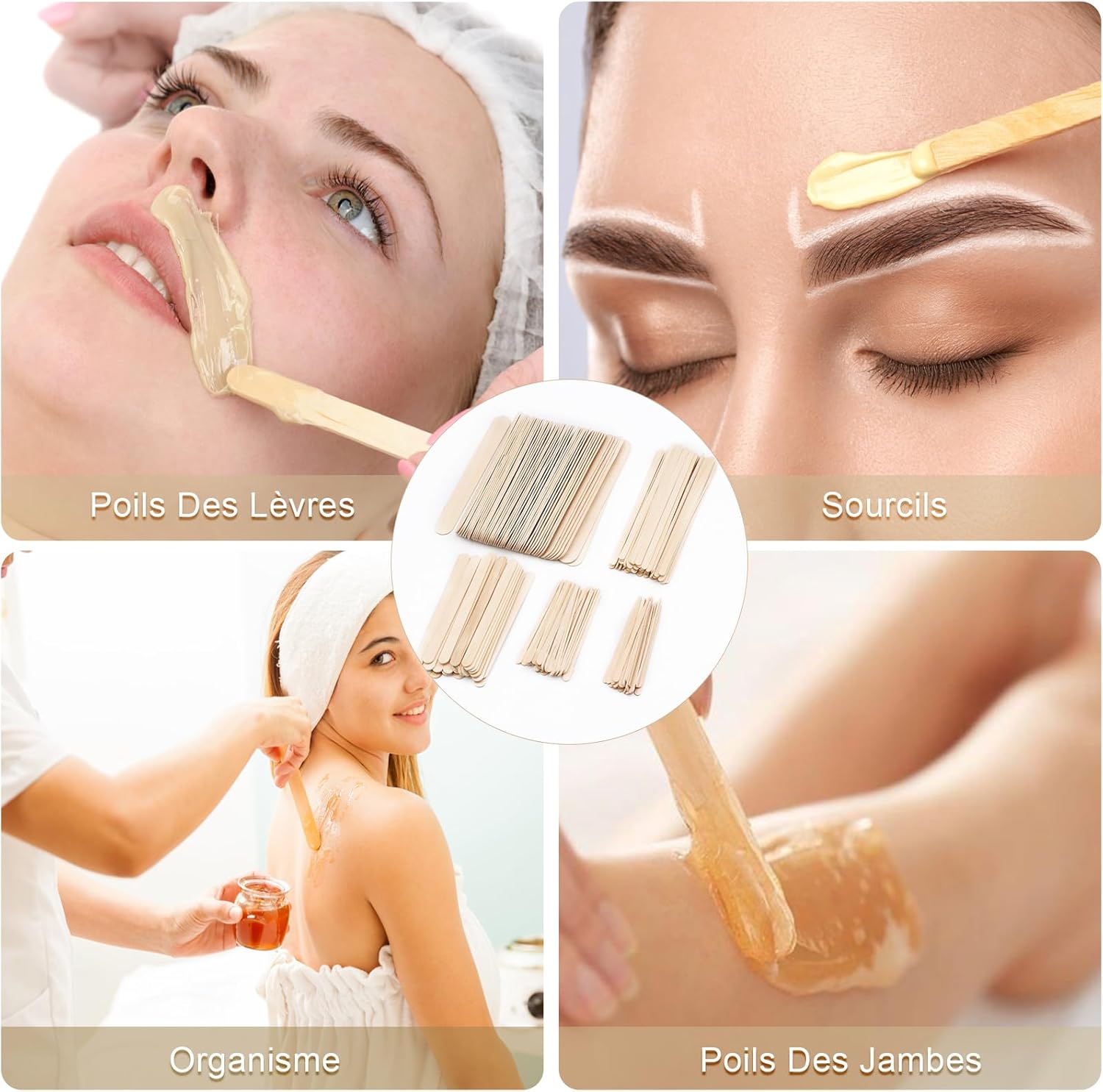 Spatules à épilation en bois : 250 pièces pour un épilateur expert à domicile Idéales pour le visage, le corps et les lèvres, ces spatules jetables offrent une application précise et confortable pour une peau douce et soyeuse. – Image 7