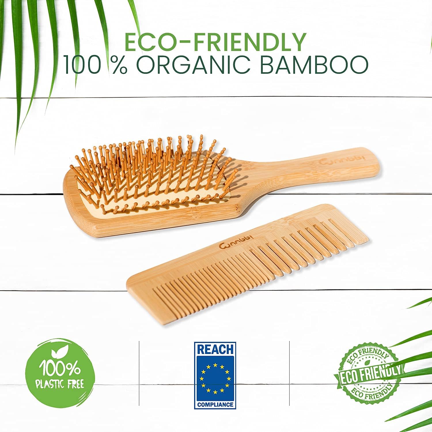 Brosse démêlante en bambou pour cheveux : massage du cuir chevelu et confort optimal – Image 8