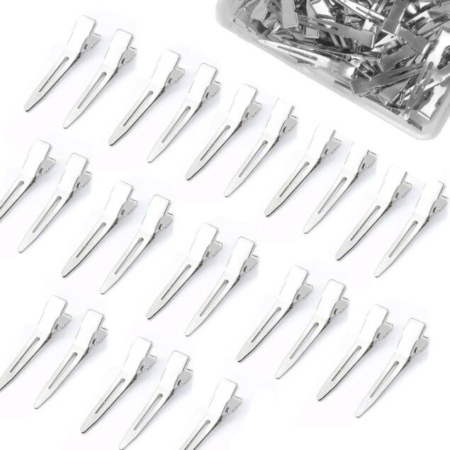 Pinces à bec de canard en métal : 25 pièces essentielles pour femmes et filles en coiffure et maquillage