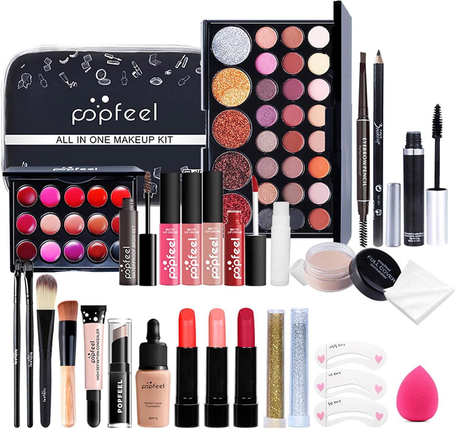 Ensemble maquillage complet pour femmes : 28 pièces pour un look parfait en toutes occasions