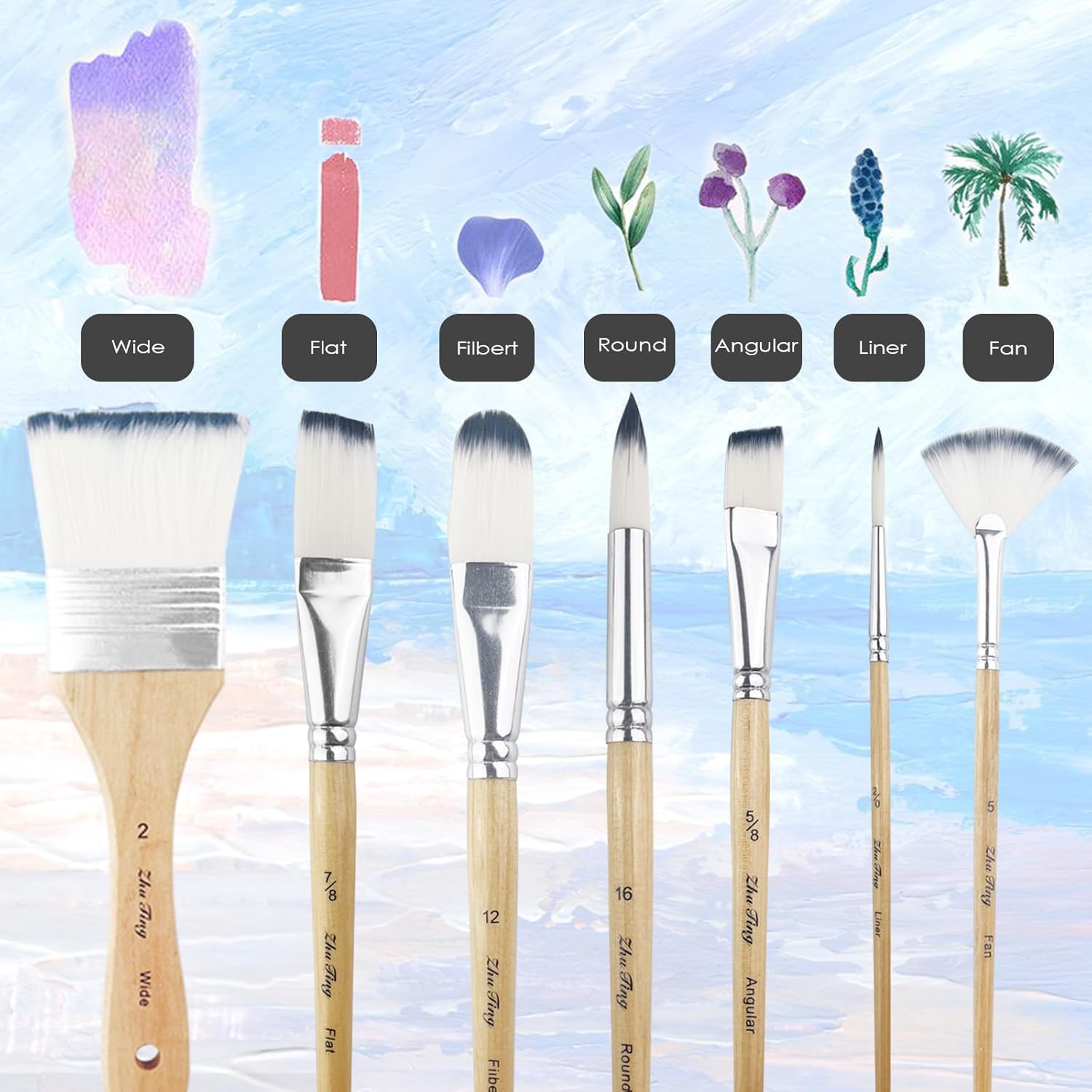 Ensemble de pinceaux de peinture en nylon : 24 pièces pour artistes passionnés, idéal pour acrylique, aquarelle, gouache et huile avec sac de rangement pratique – Image 5