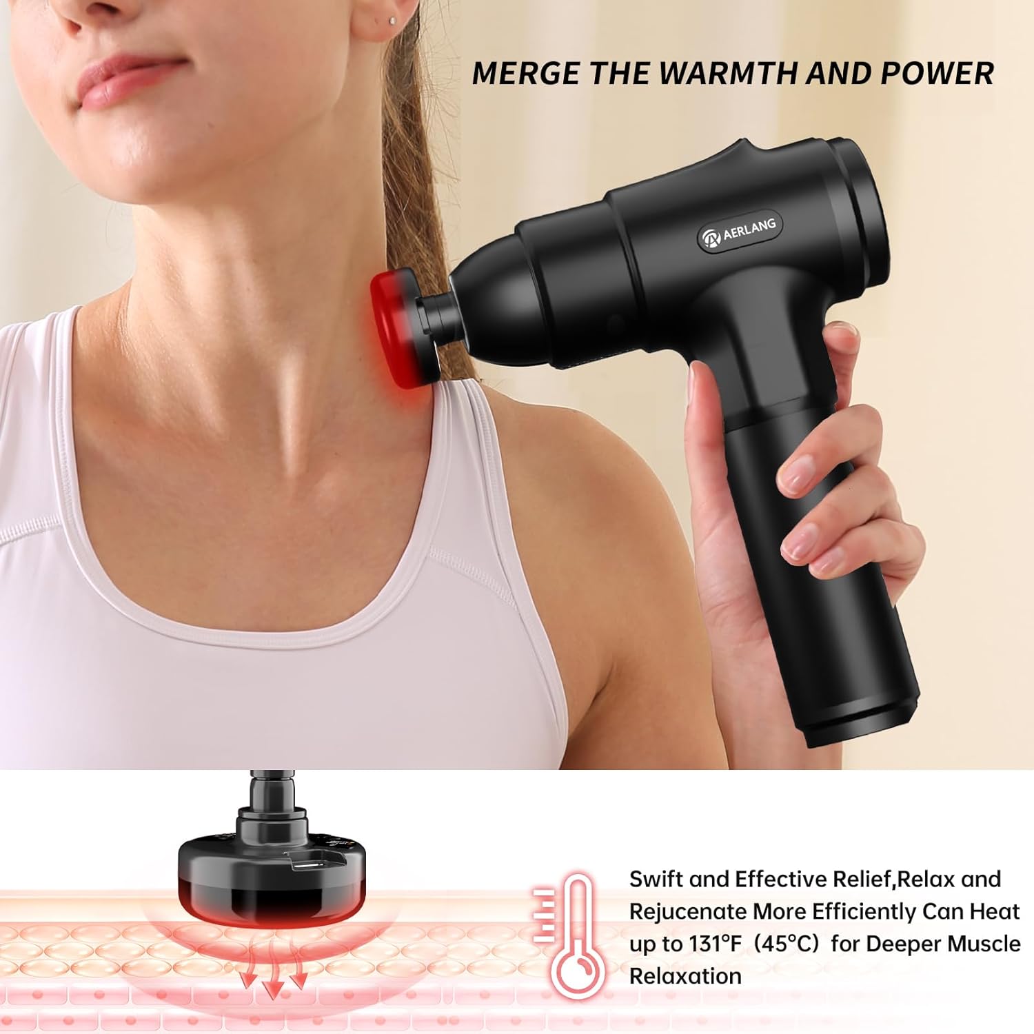 Pistolet de Massage Musculaire Silencieux et Réglable – Image 2