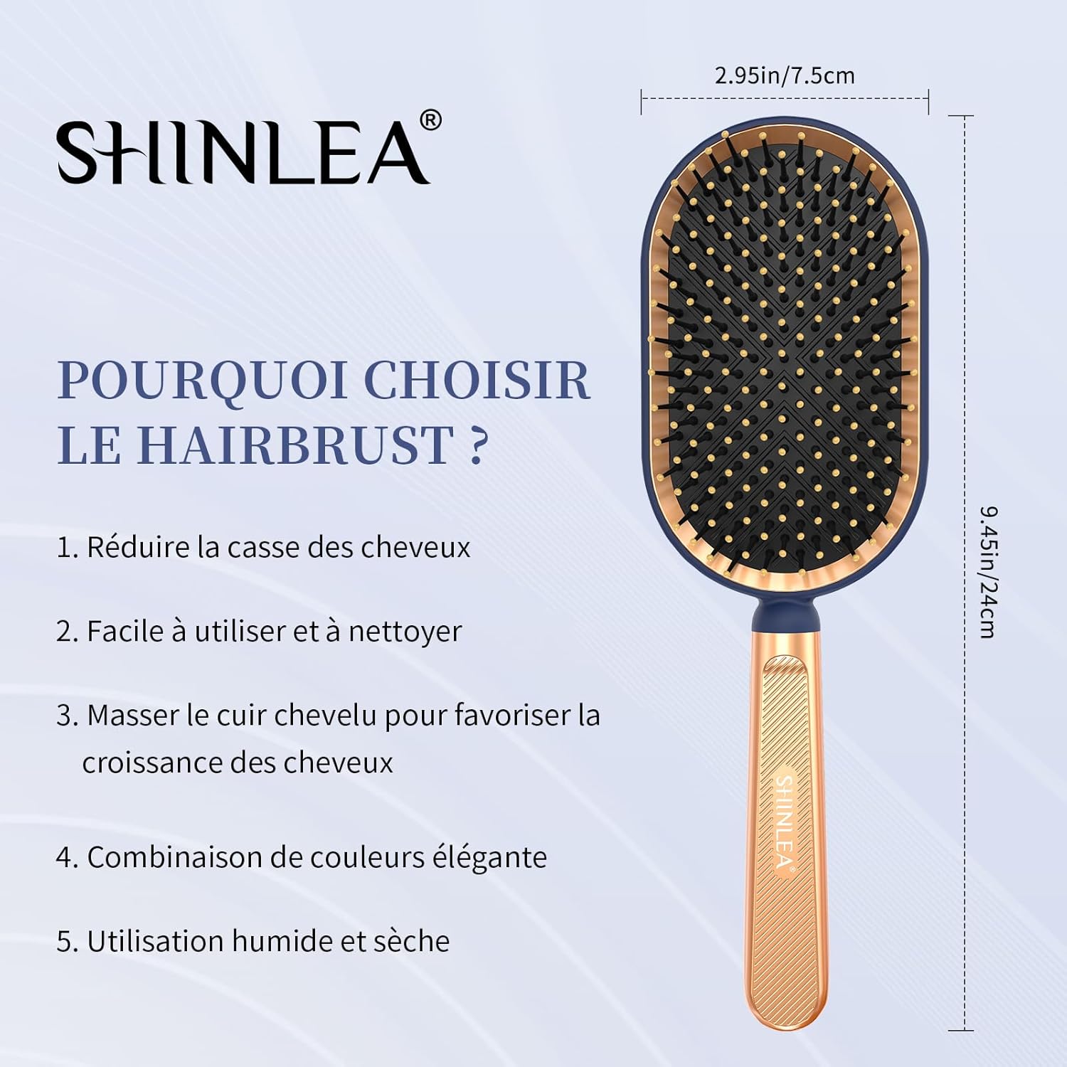 Brosse démêlante pour cheveux longs ou bouclés : réduisez les enchevêtrements et la casse pour toute la famille – Image 5