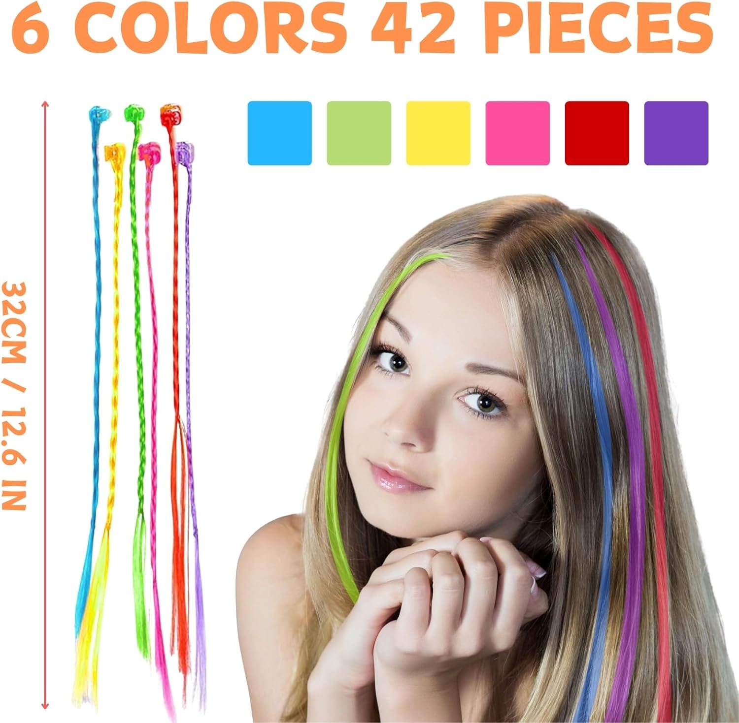 Extensions de cheveux avec clips : le kit idéal pour les filles et enfants, pour des coiffures éclatantes lors des fêtes – Image 2