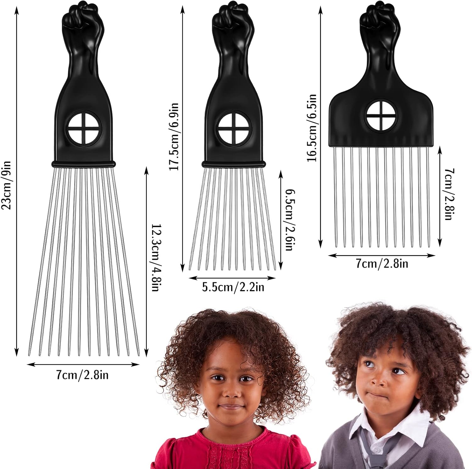 Peigne afro en métal : l'outil essentiel pour hommes et femmes pour démêler et sublimer vos cheveux – Image 2