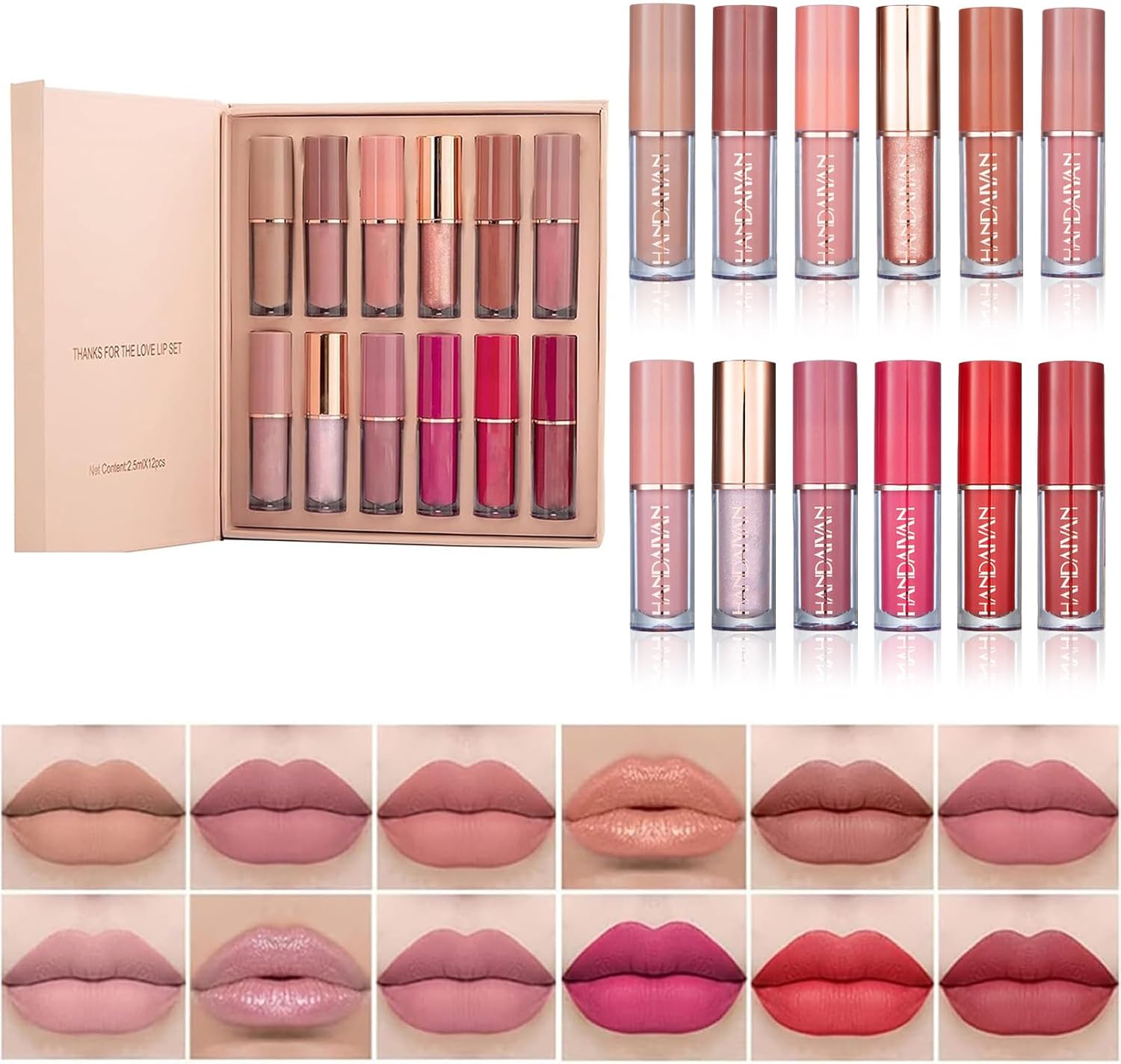 Ensemble de maquillage rouge à lèvres : 12 couleurs intenses pour un cadeau parfait aux femmes