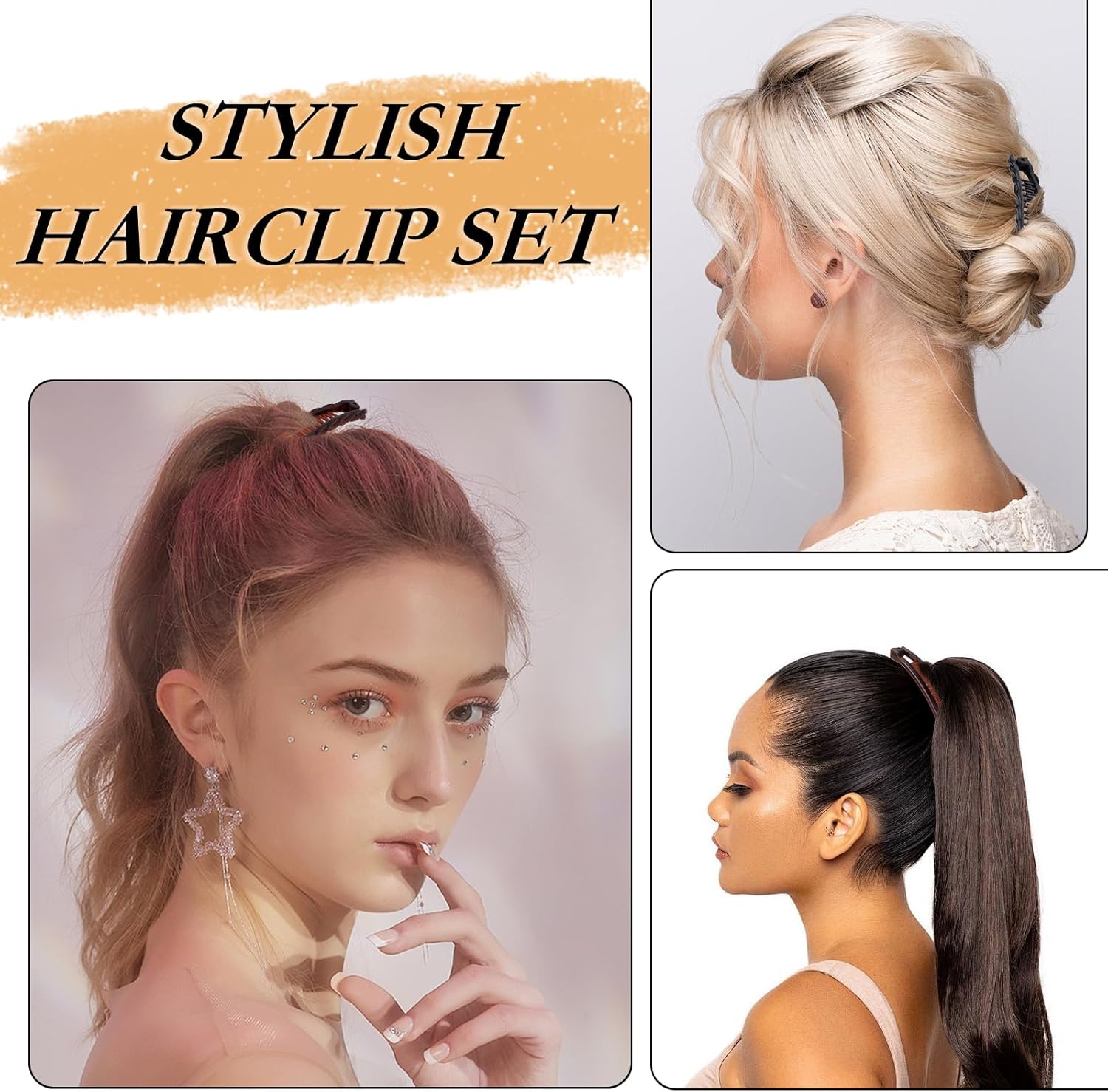 Pinces à cheveux banane : 3 pièces vintage élégantes pour femmes, l'accessoire de beauté idéal pour un style raffiné – Image 5