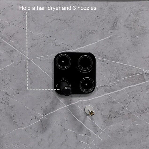 Support mural en métal noir : l'accessoire idéal pour votre sèche-cheveux Dyson Supersonic