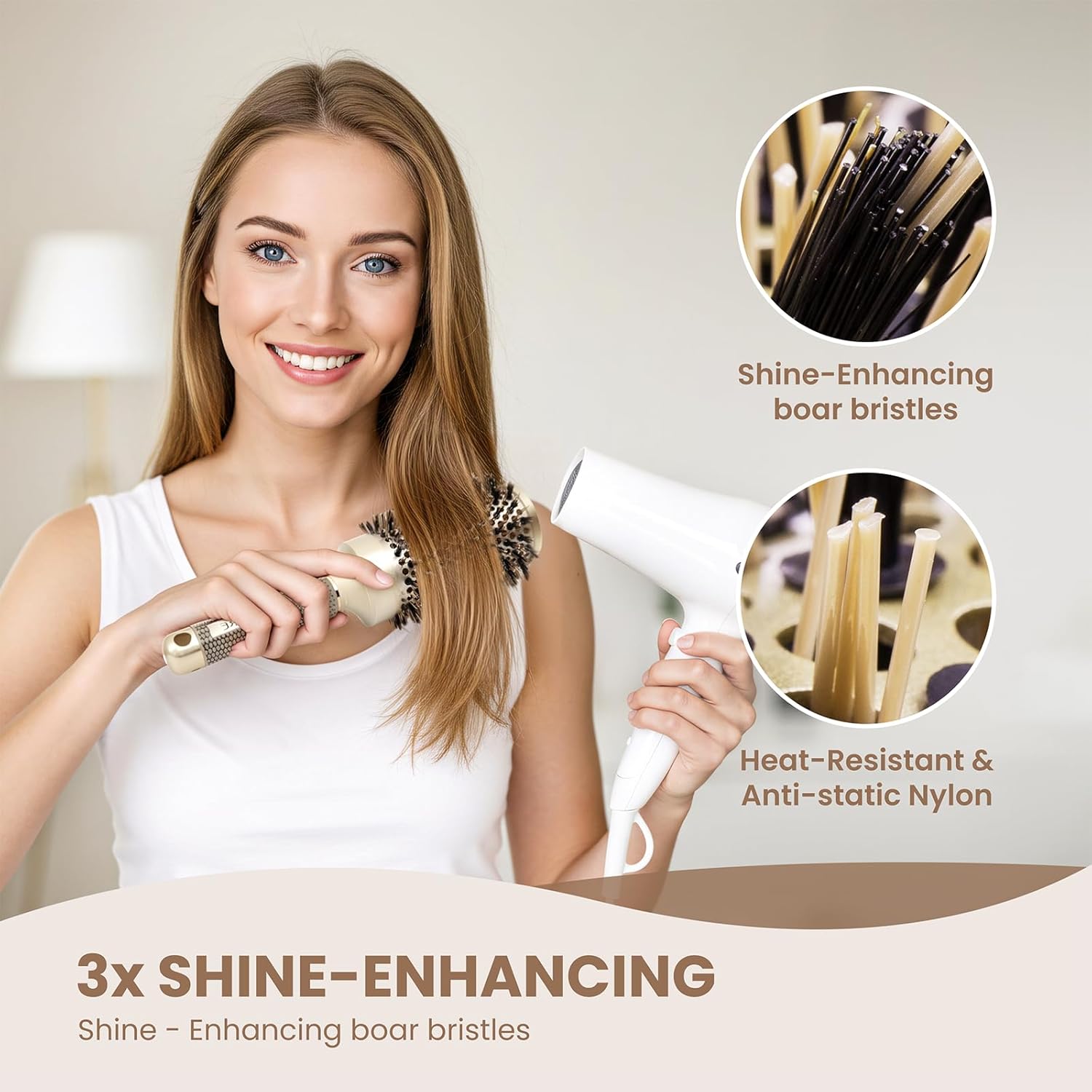 Brosse brushing professionnelle : pour femmes et hommes, améliorez votre texture et brillance – Image 6