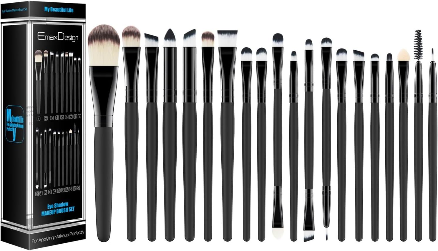Pinceaux de maquillage professionnels : 20 pièces pour un teint parfait et des yeux captivants Découvrez notre set complet d'outils pour sublimer votre beauté en toute simplicité – Image 6