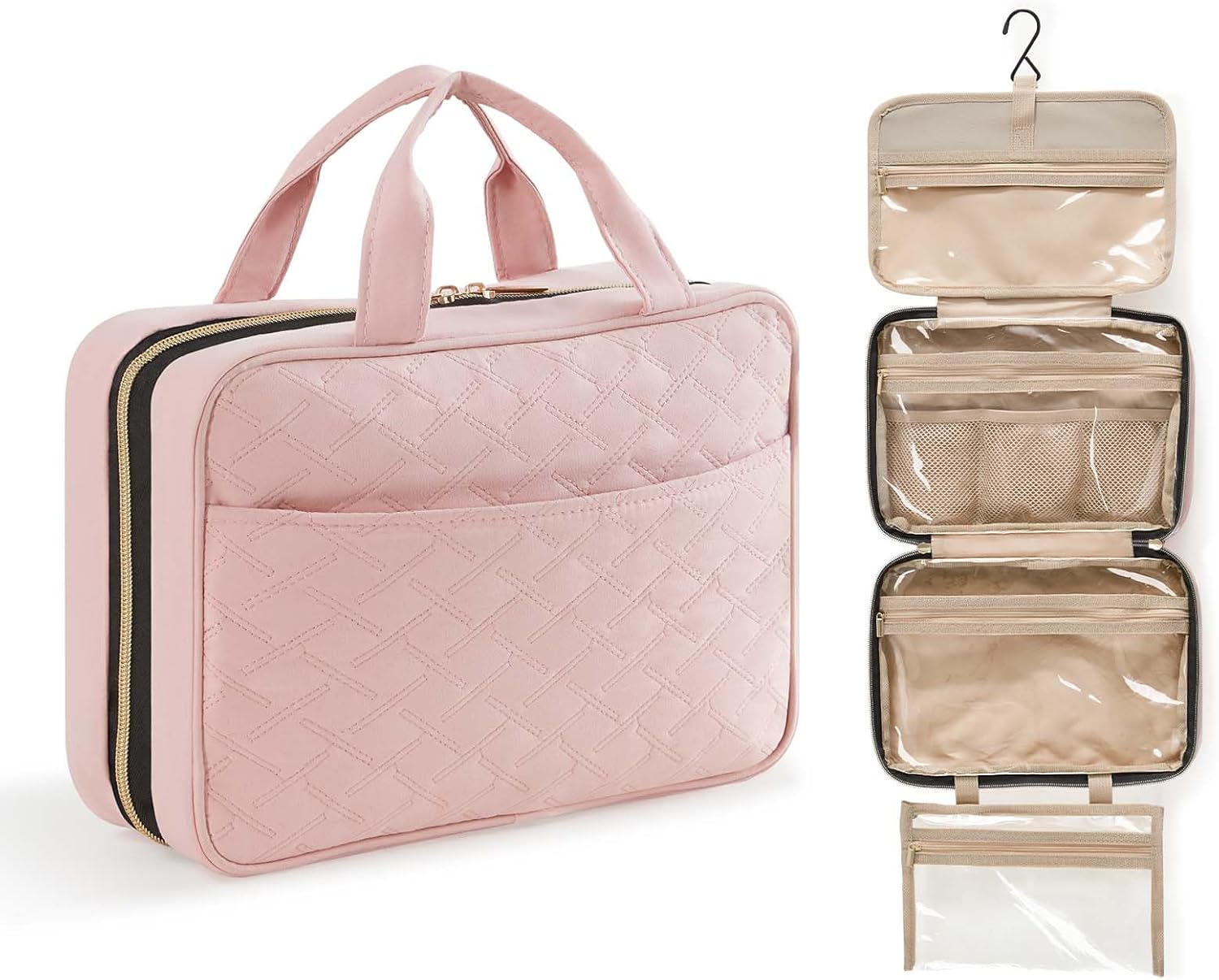 Trousse de toilette de voyage : grande trousse de maquillage suspendue pour femmes, idéale pour organiser vos cosmétiques en toute élégance – Image 2